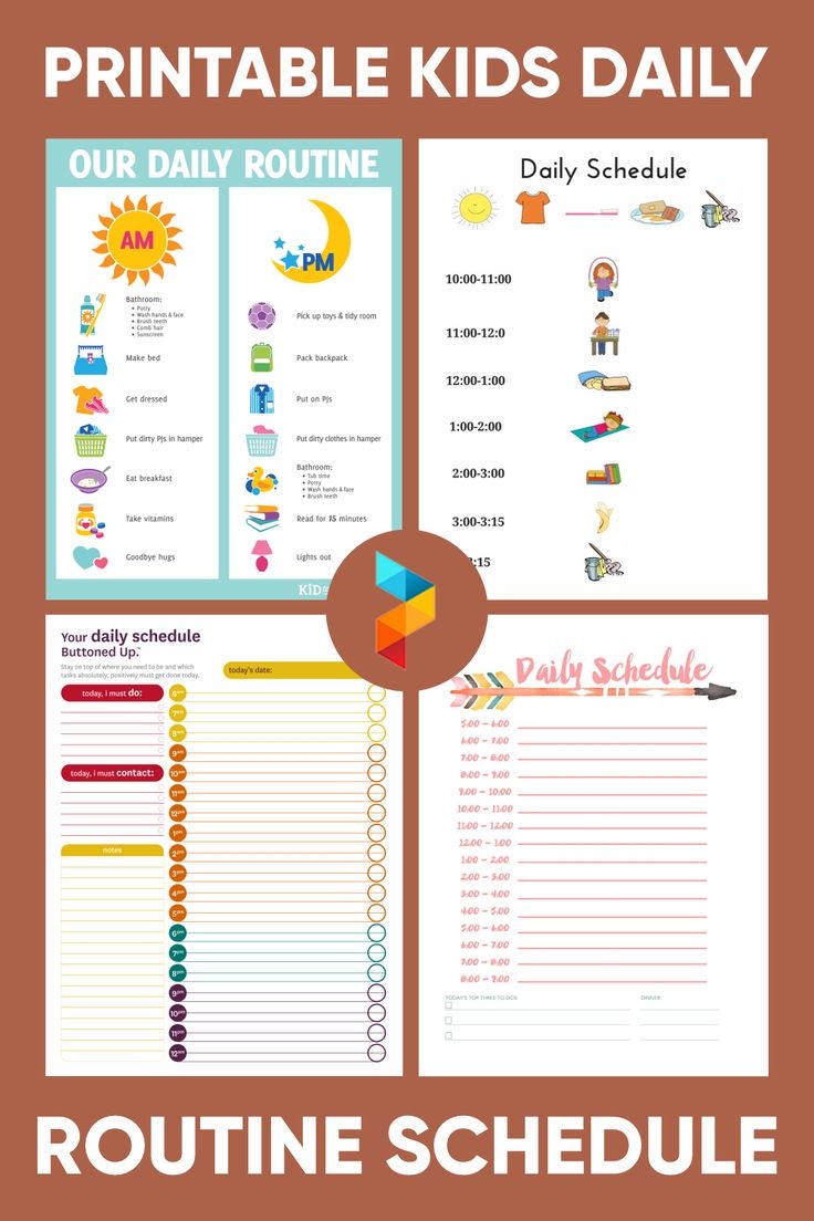 Printable Kids Daily Routine Schedule