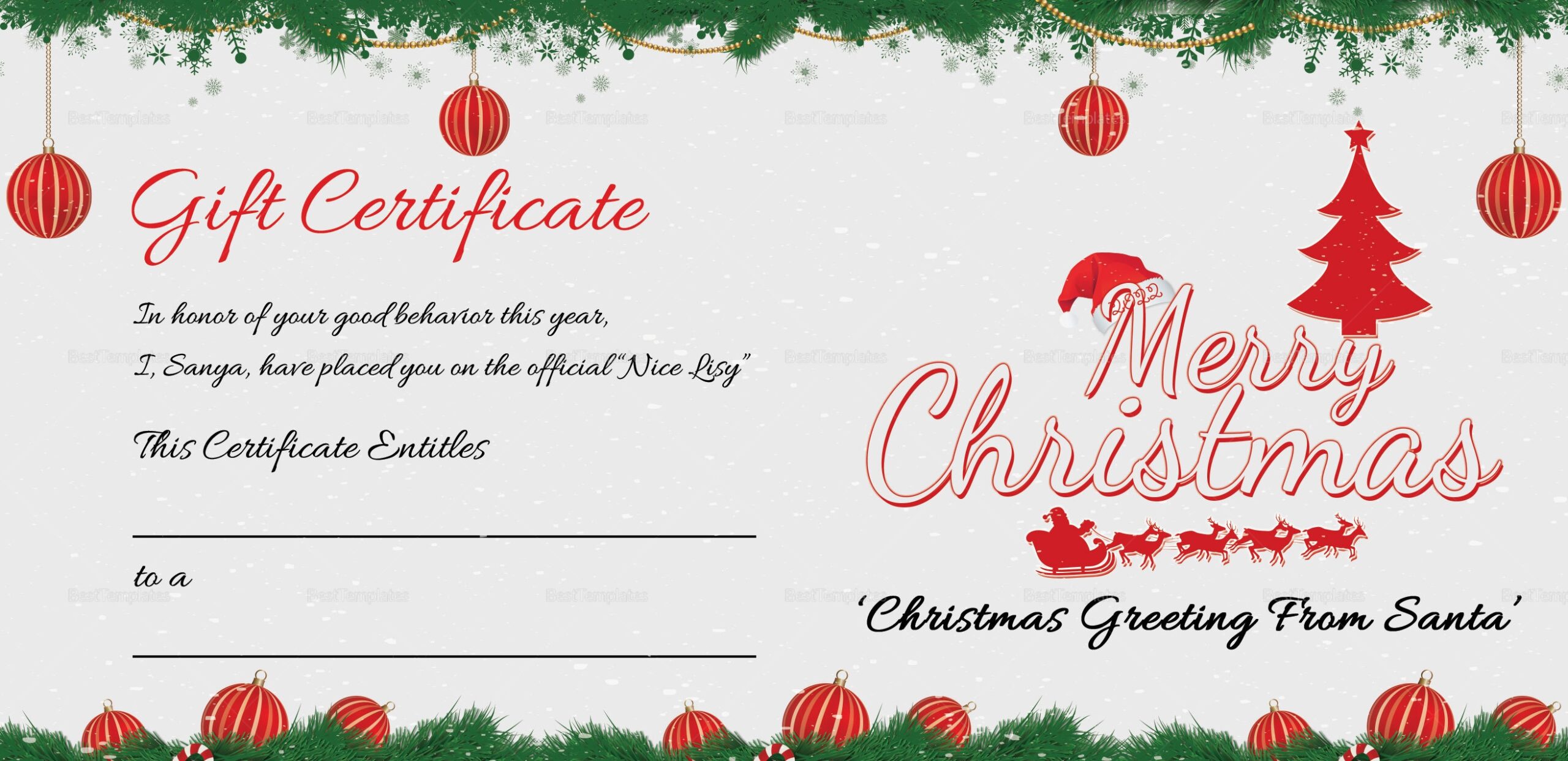 Free Printable Gift Certificates Templates Christmas Free Printable Gift Certificates Templates Christmas