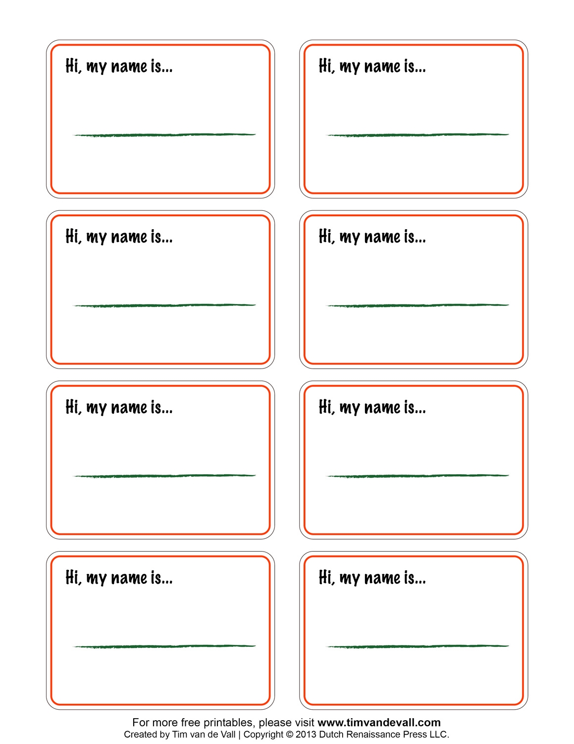 Free Printable Name Tags Templates