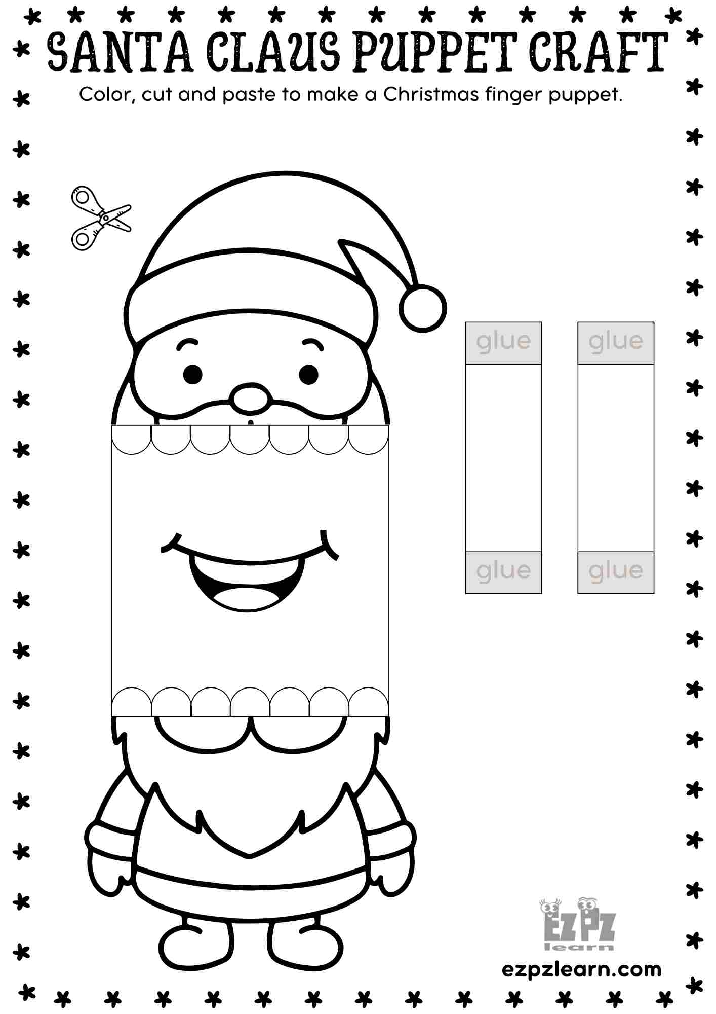 Printable Santa Puppet Template