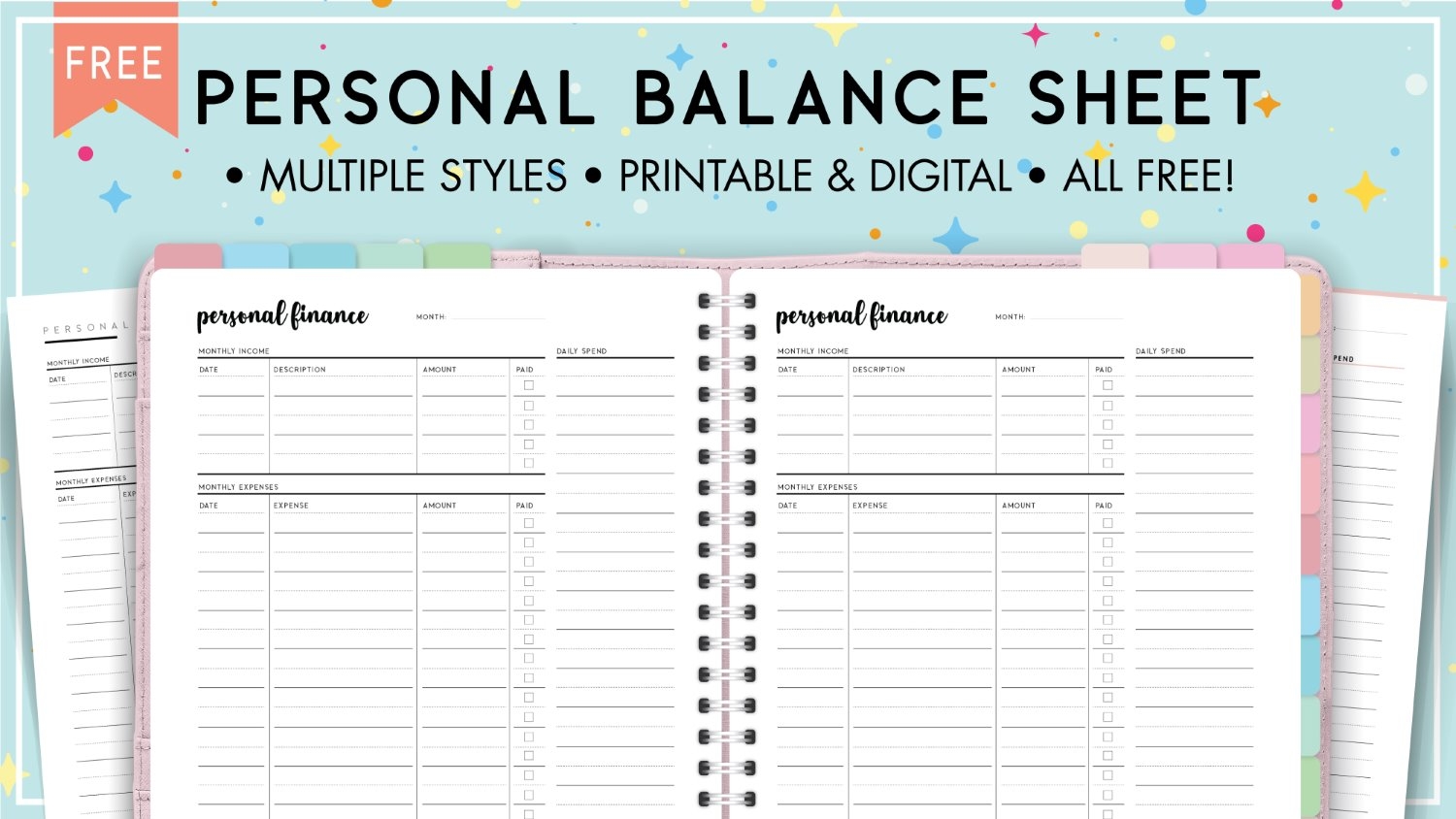 Printable Personal Balance Sheet Template World Of Printables