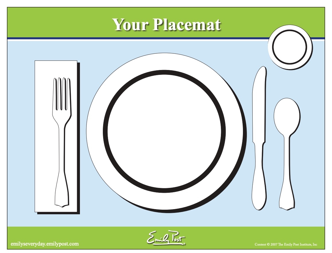 Printable Placemat For Learning How To Set The Table Emily Post Printable Placemat For Learning How To Set The Table Emily Post