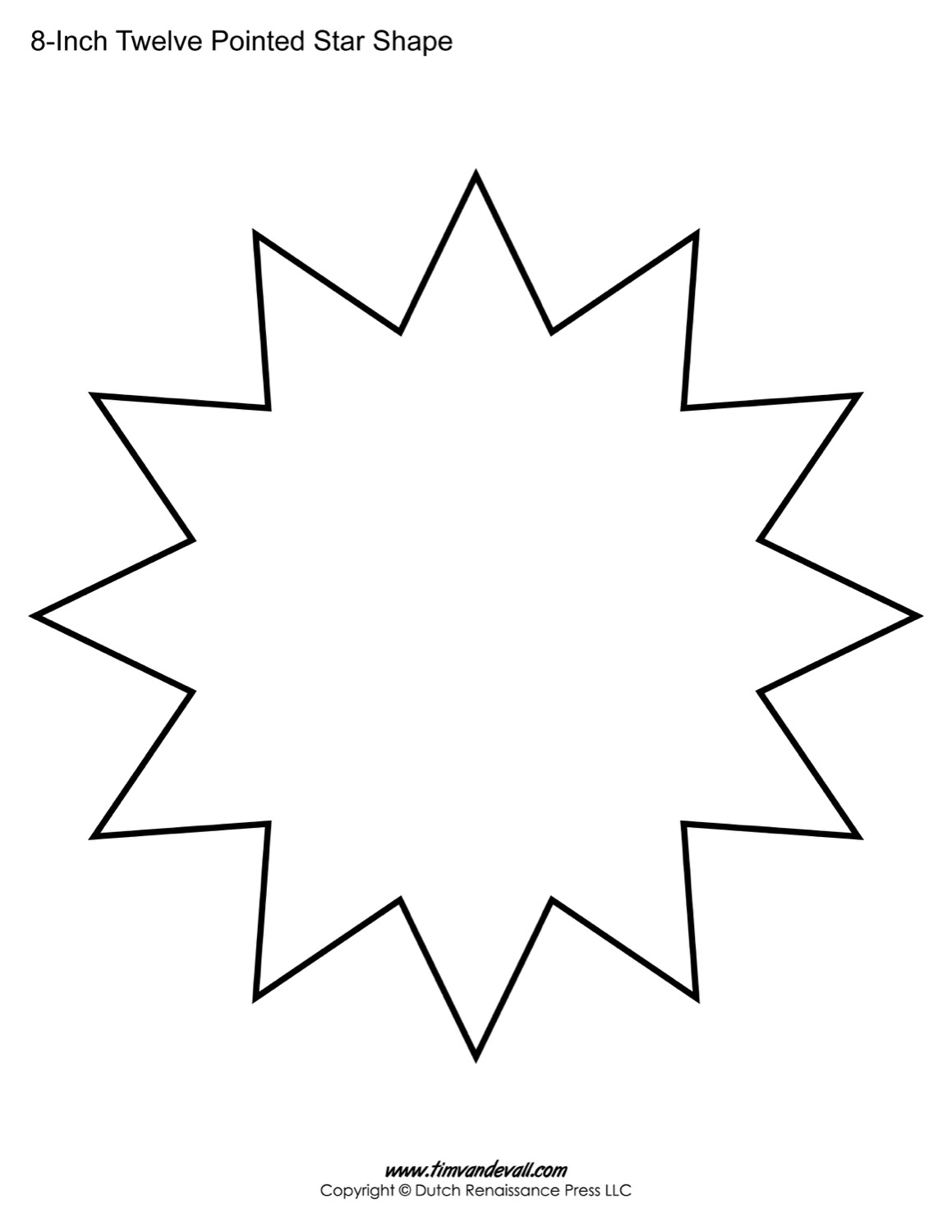 12 Inch Printable Star Template
