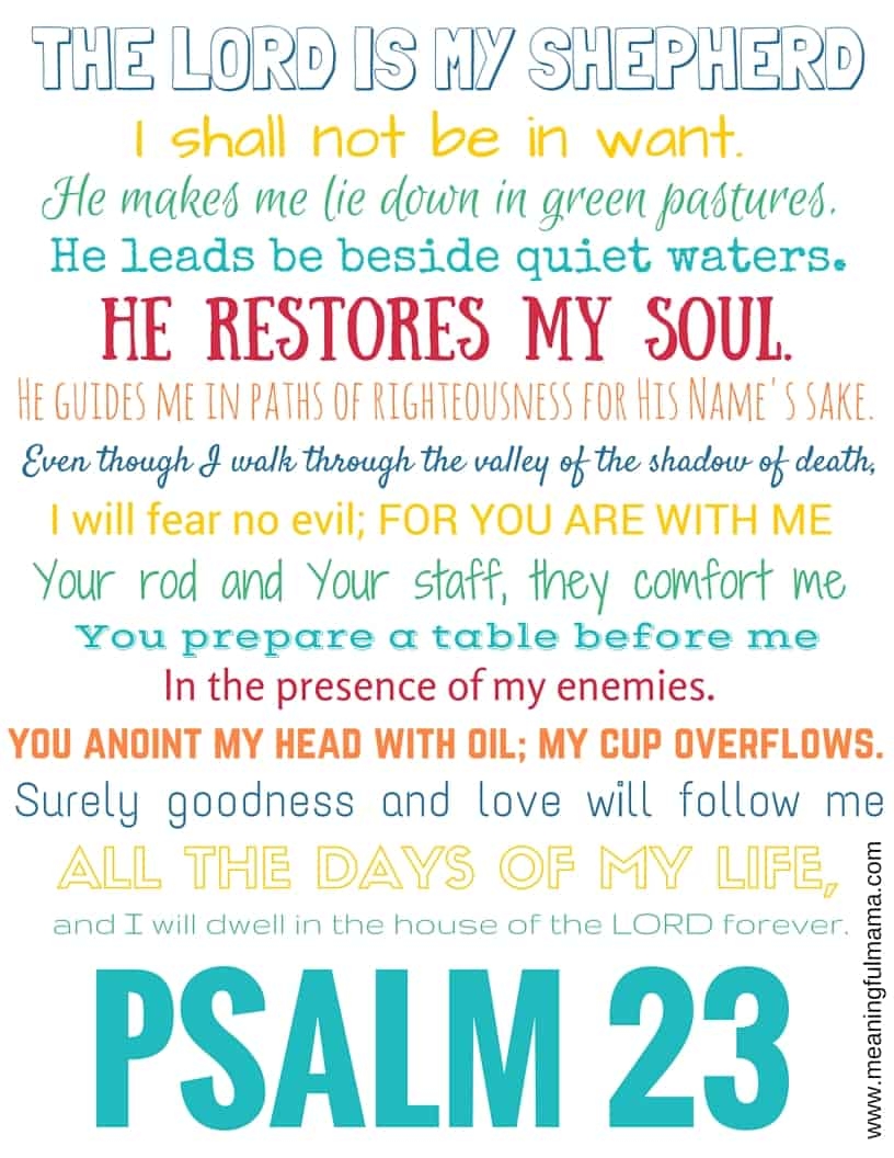 psalm 23 printable version psalm 23 printable version