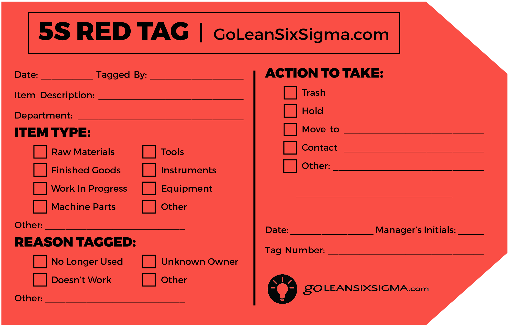Printable Red Tag Template