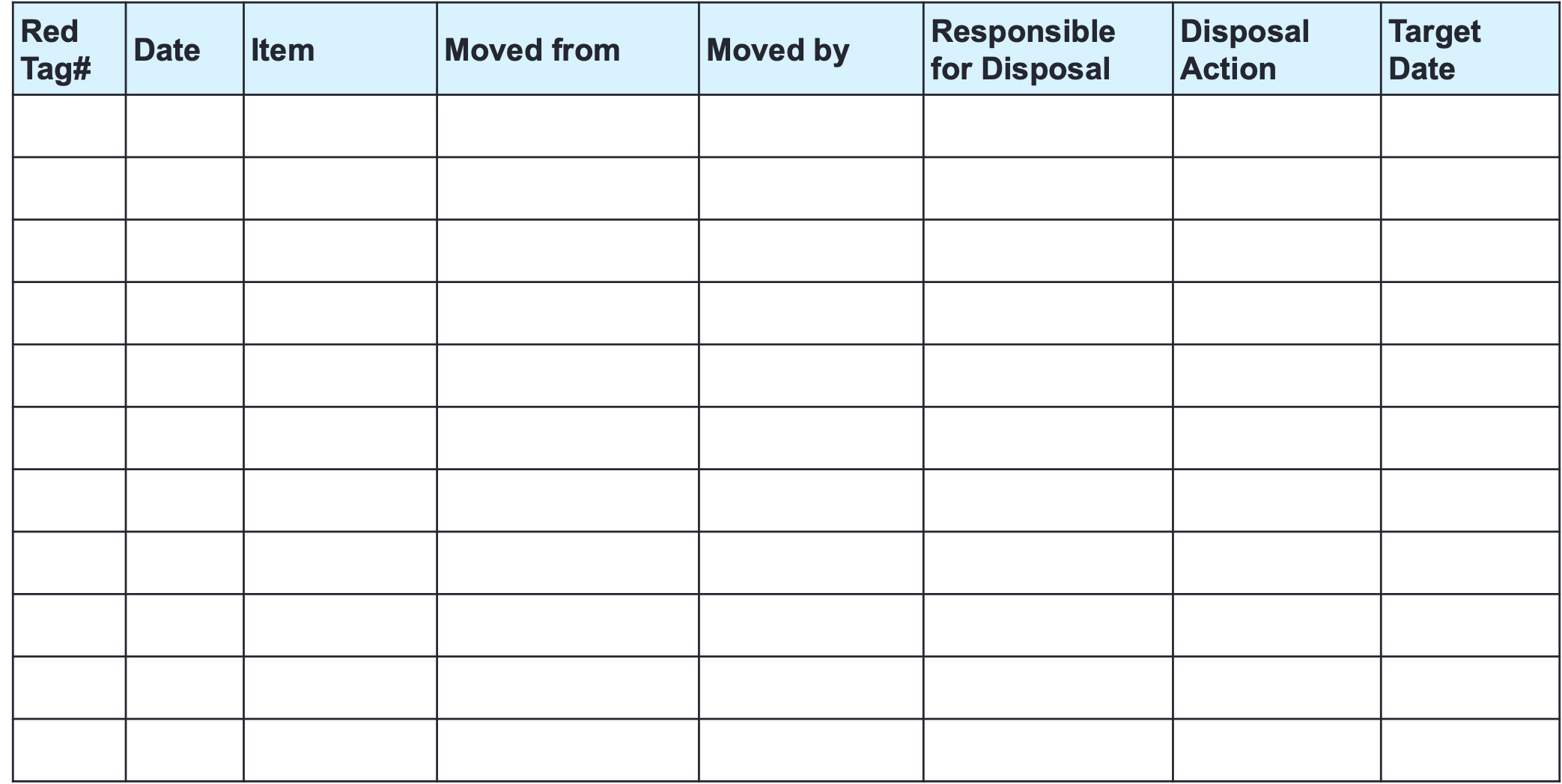 Printable Red Tag Template