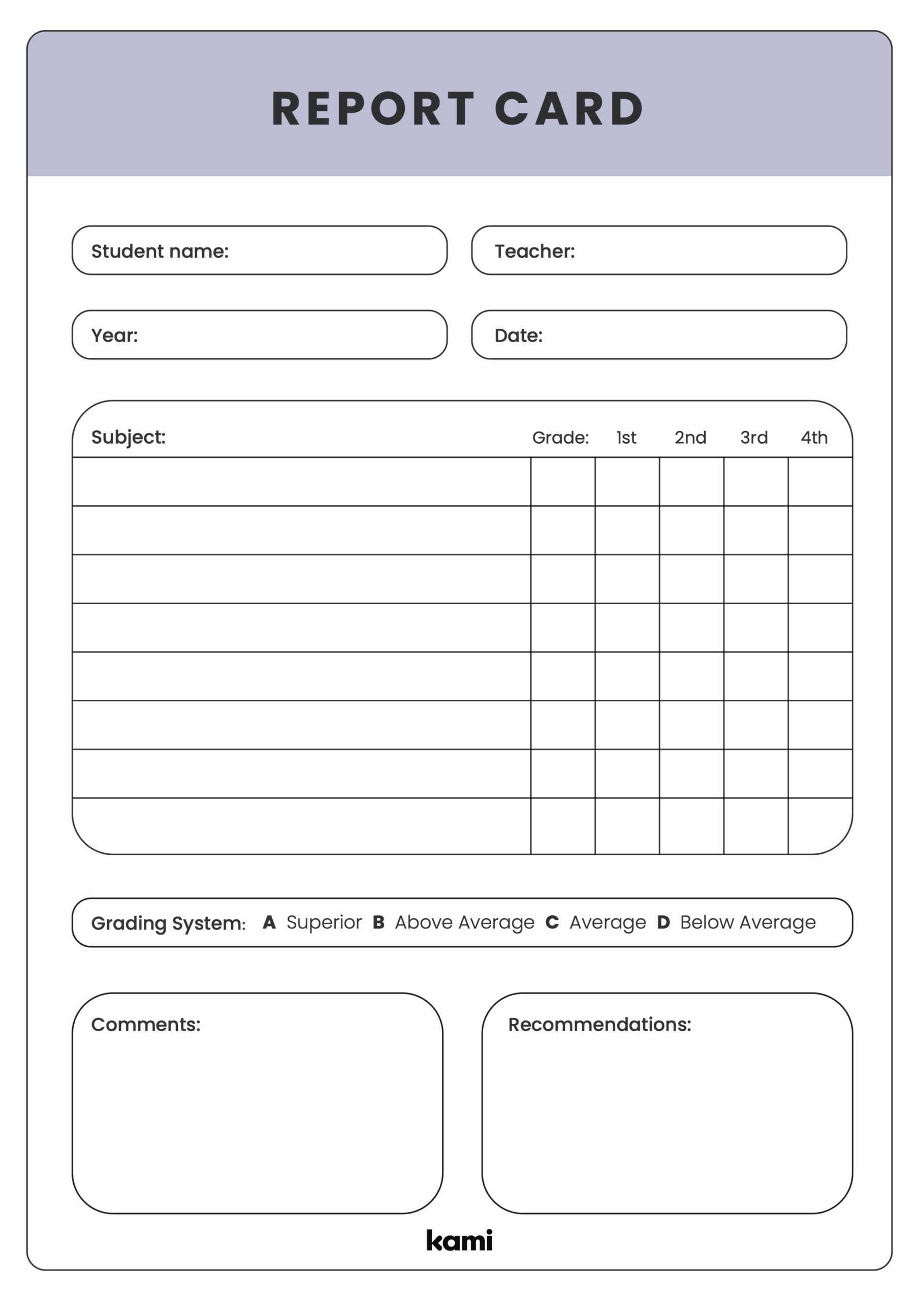 Report Card Template For Teachers Perfect For Grades 1st 2nd Report Card Template For Teachers Perfect For Grades 1st 2nd
