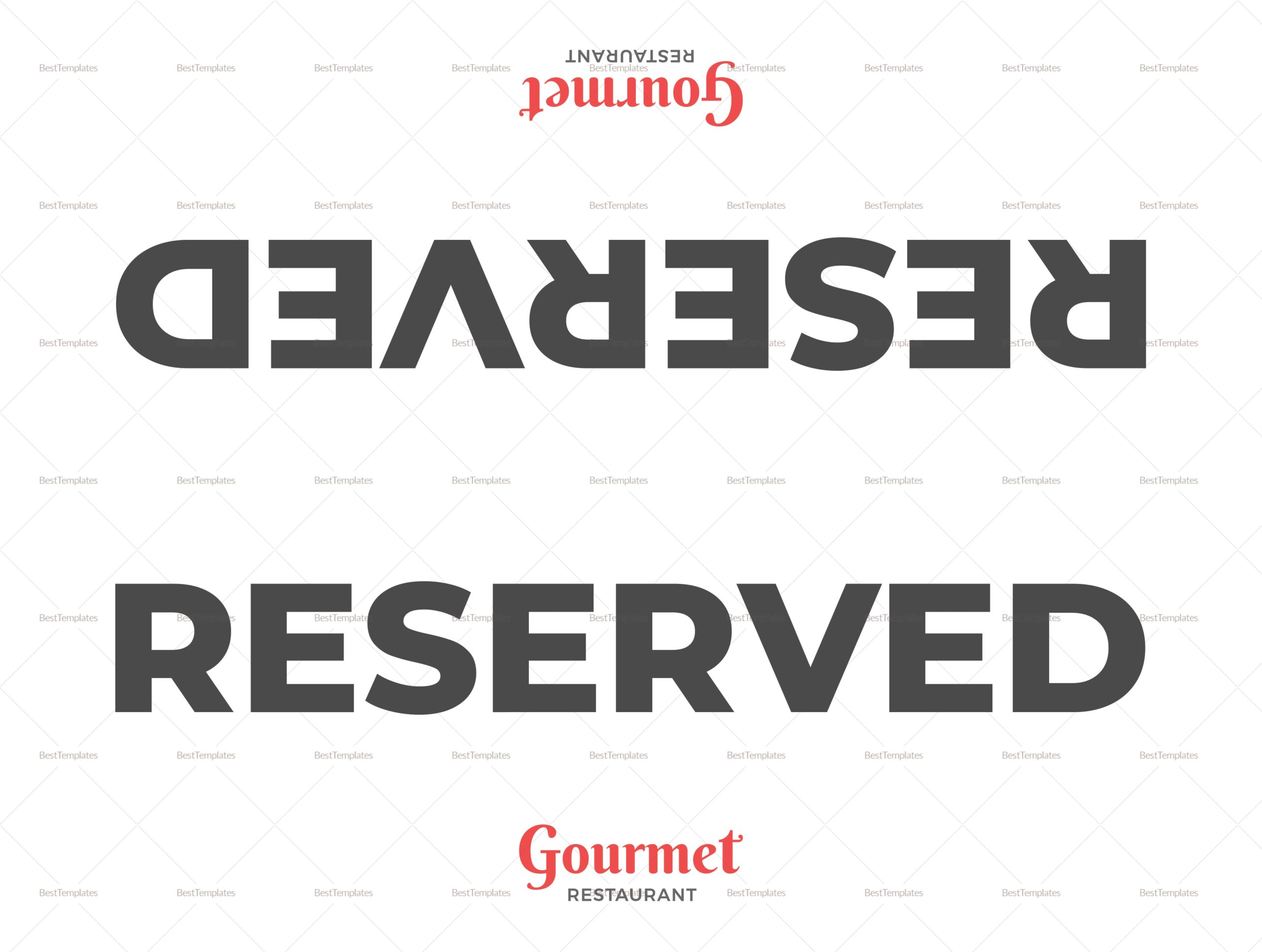 Free Printable Double Sided Reserved Sign Template