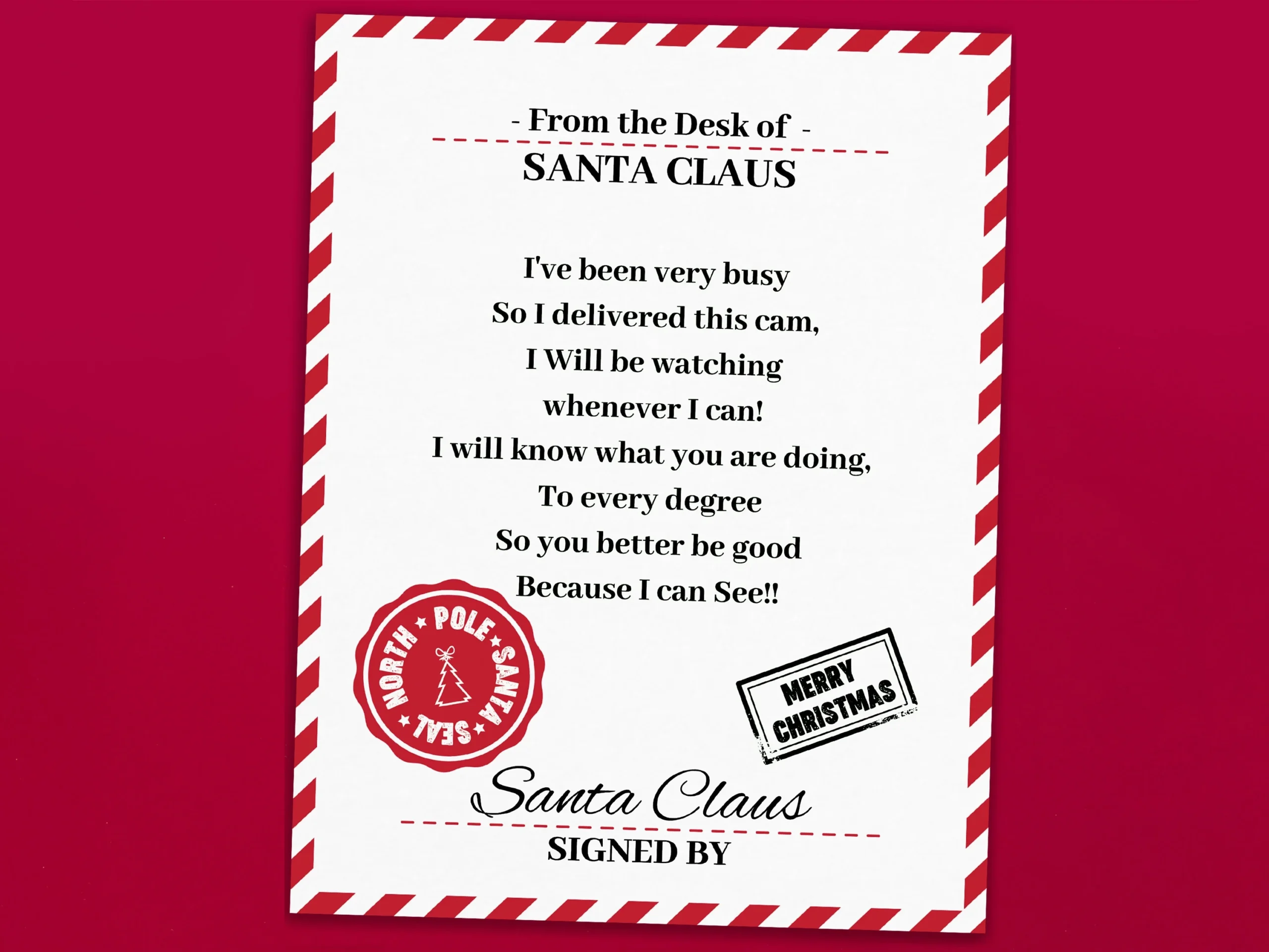 Free Printable Santa Cam Letter Printable Template Free Printable Santa Cam Letter Printable Template