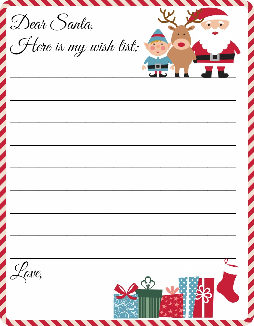 Free Printable Santa List Template