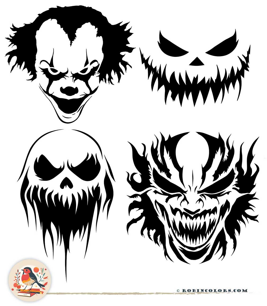 Printable Scary Pumpkin Carving Templates Printable Scary Pumpkin Carving Templates