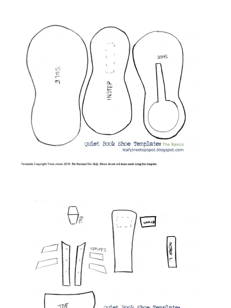 Shoe Template PDF Shoe Template PDF