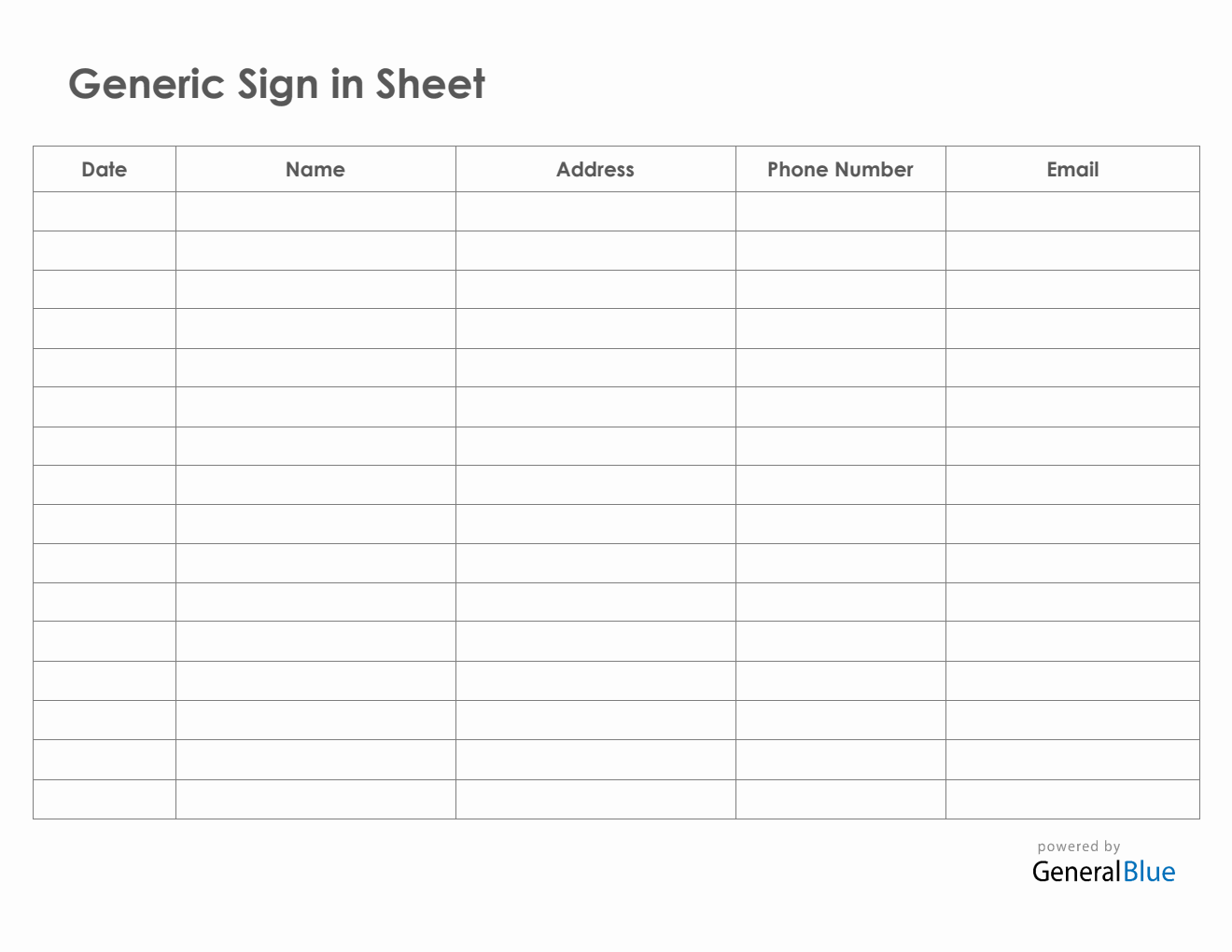 Customizable Printable Editable Signing In Sheet Template
