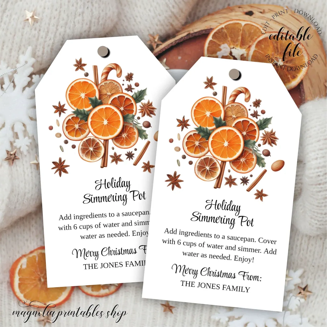 Printable Simmer Pot Tags