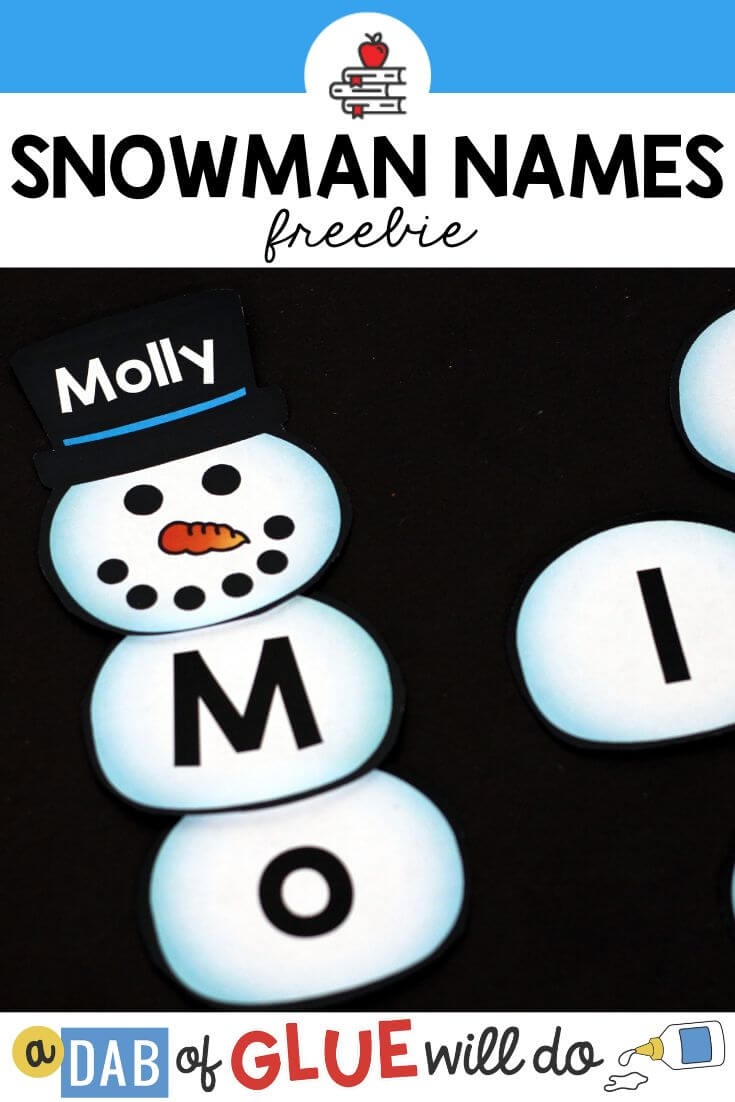 Snowman Names Name Building Practice Printable 