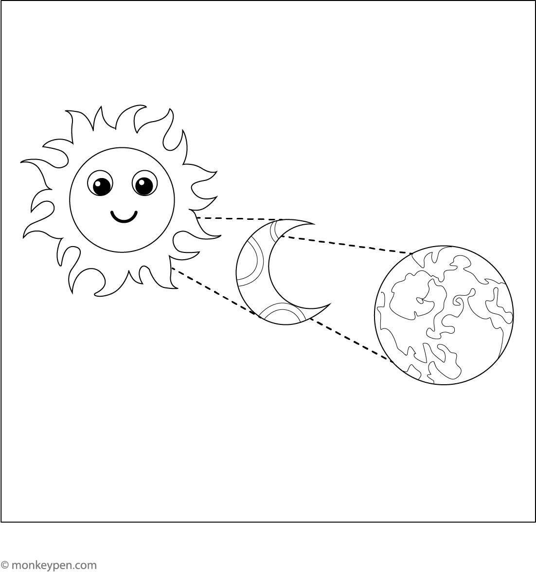 Solar Eclipse Coloring Page Free Printable For Kids