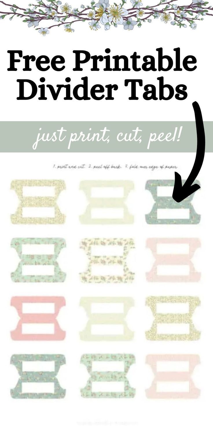 Printable Tab Divider Template Free