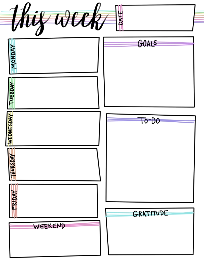 Printable Weekly Student Planner Template