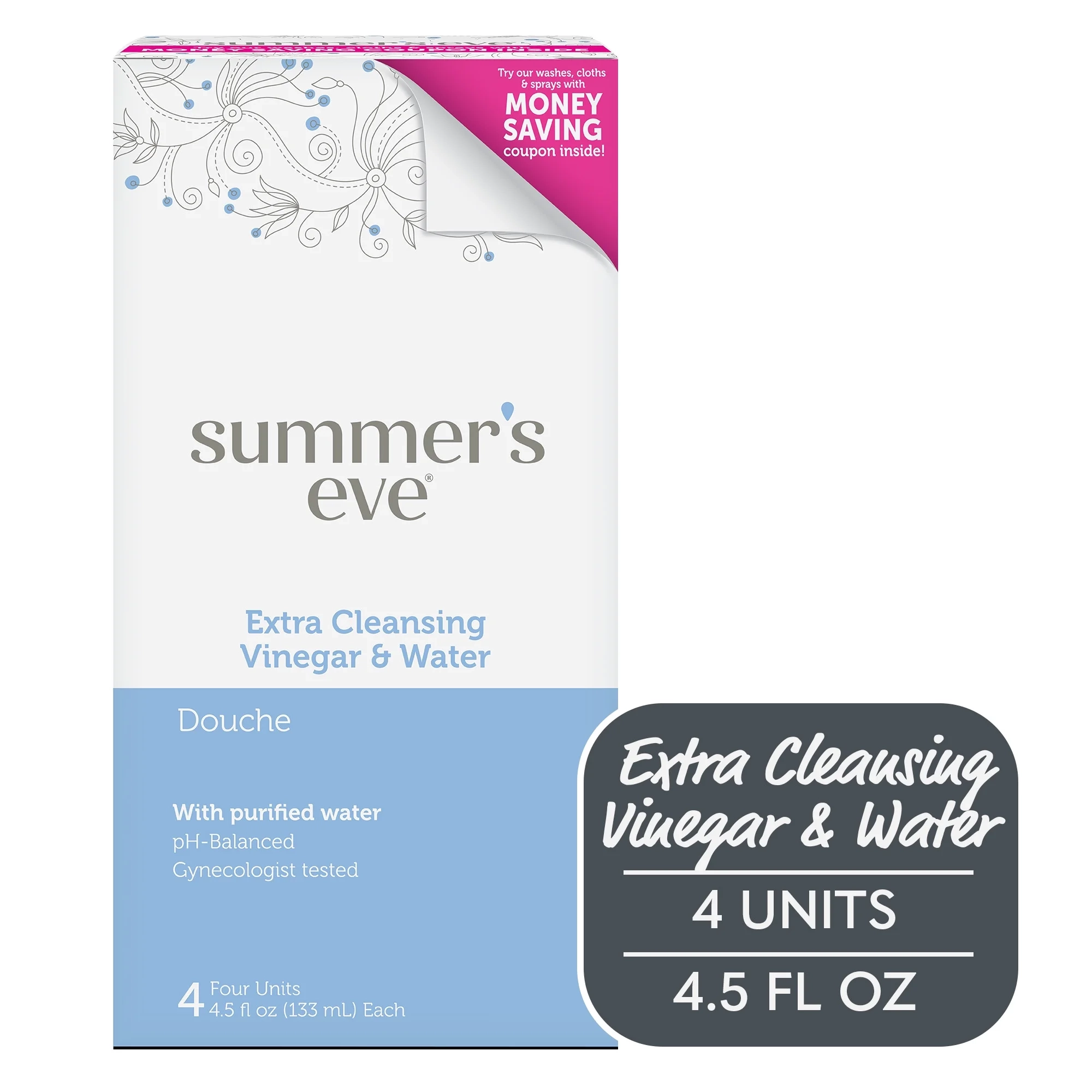 Summer s Eve Vaginal Douche Extra Cleansing Vinegar Water 4 Pack