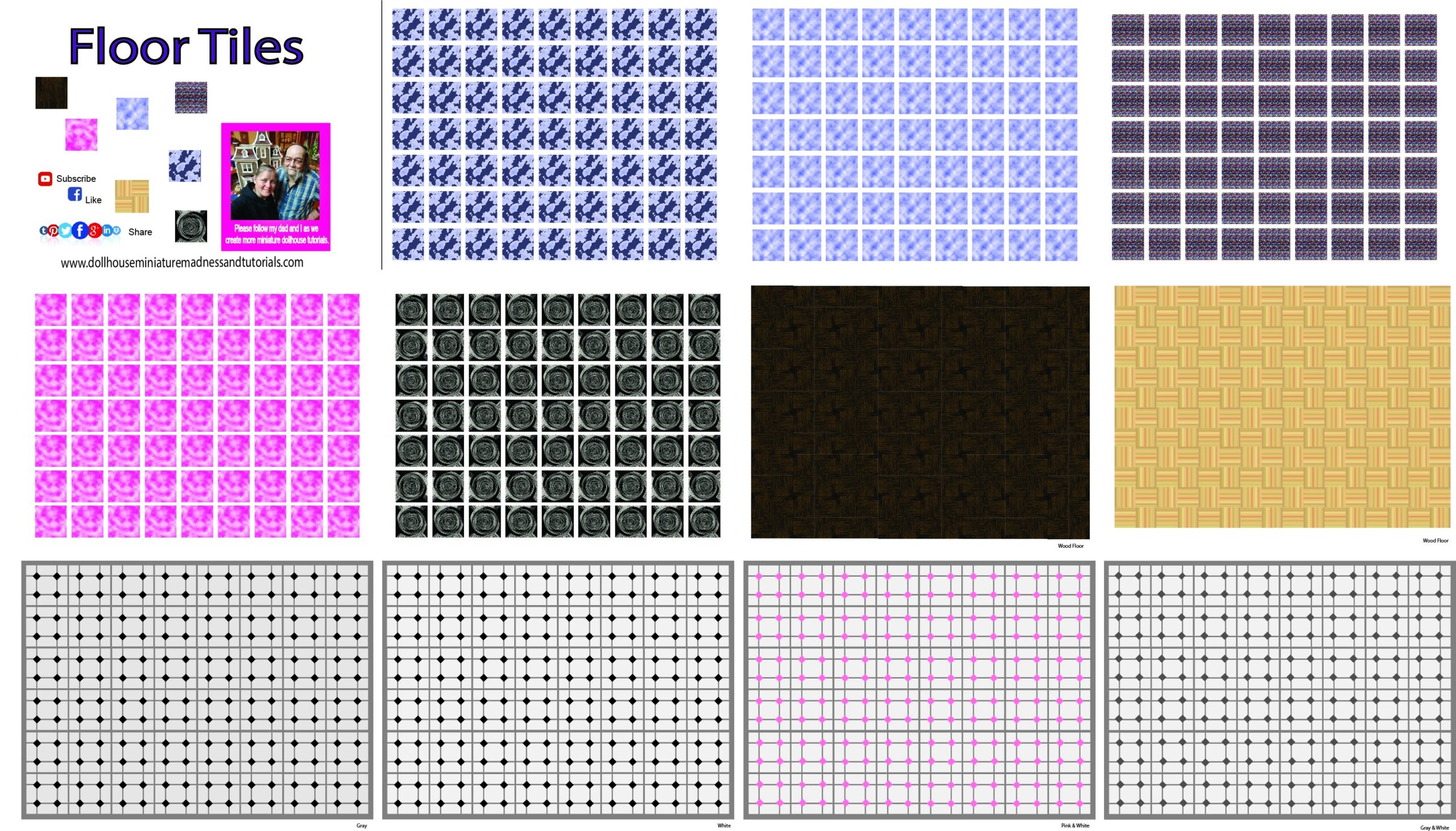 Free Printable Dollhouse Floor Tiles