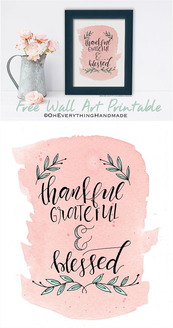 Thankful Grateful Blessed Printable