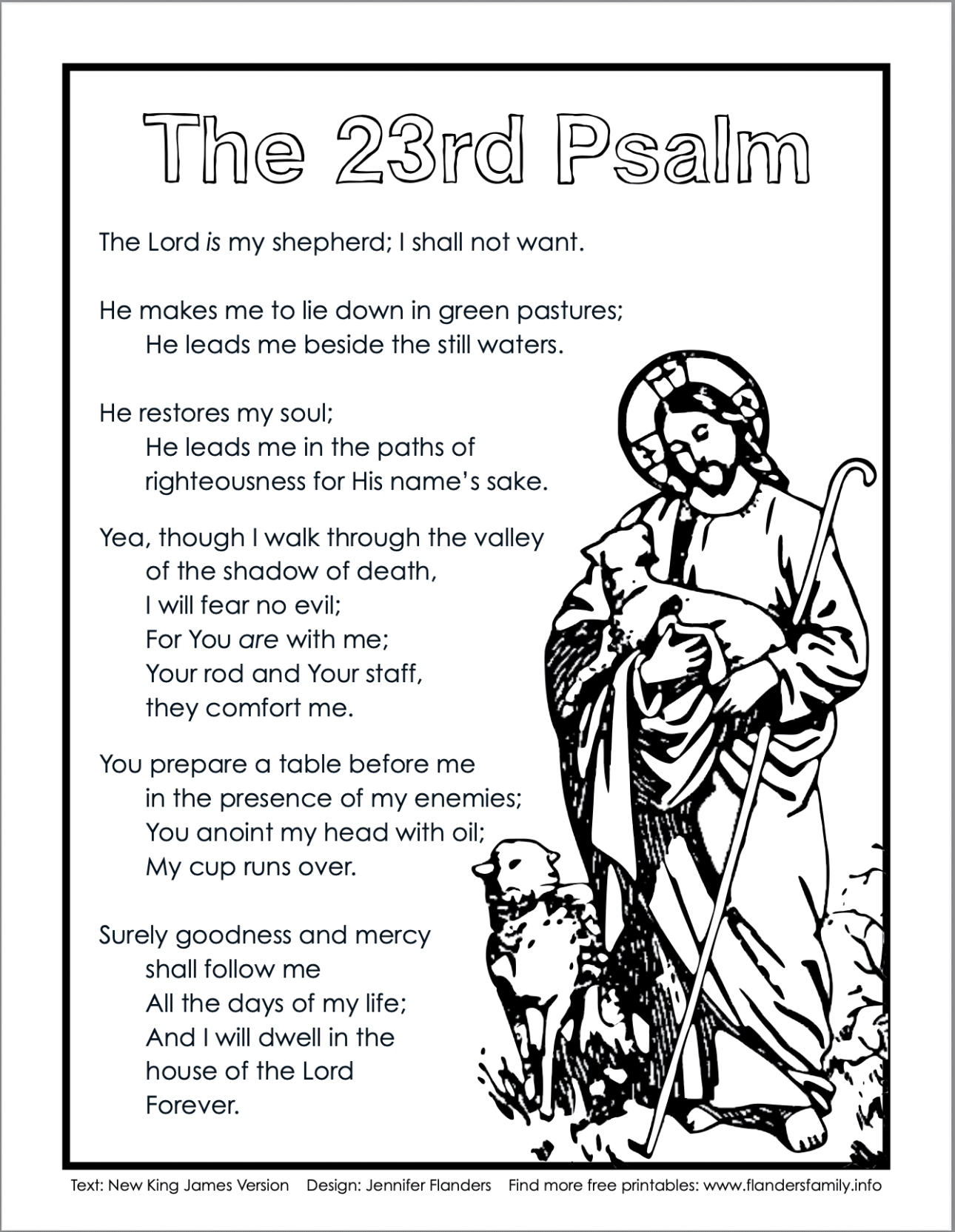 Psalm 23 Printable Version