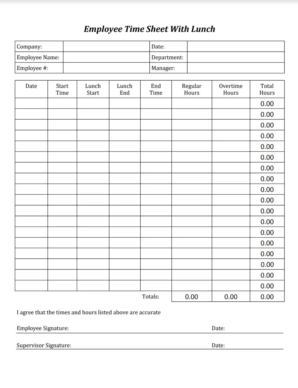 Printable Time Card Template Printable Time Card Template
