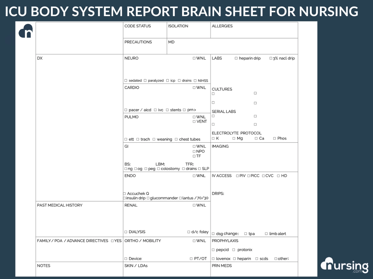Ultimate Nursing Report Sheet Database amp Free Downloads