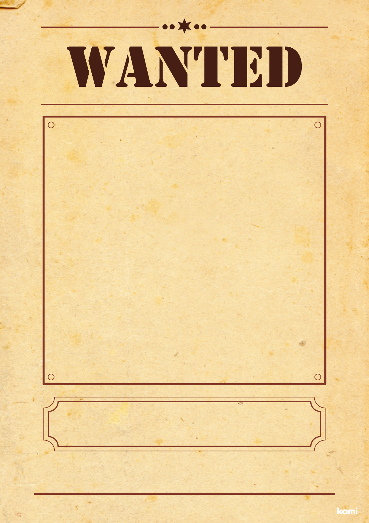 Blank Wanted Poster Template Printable