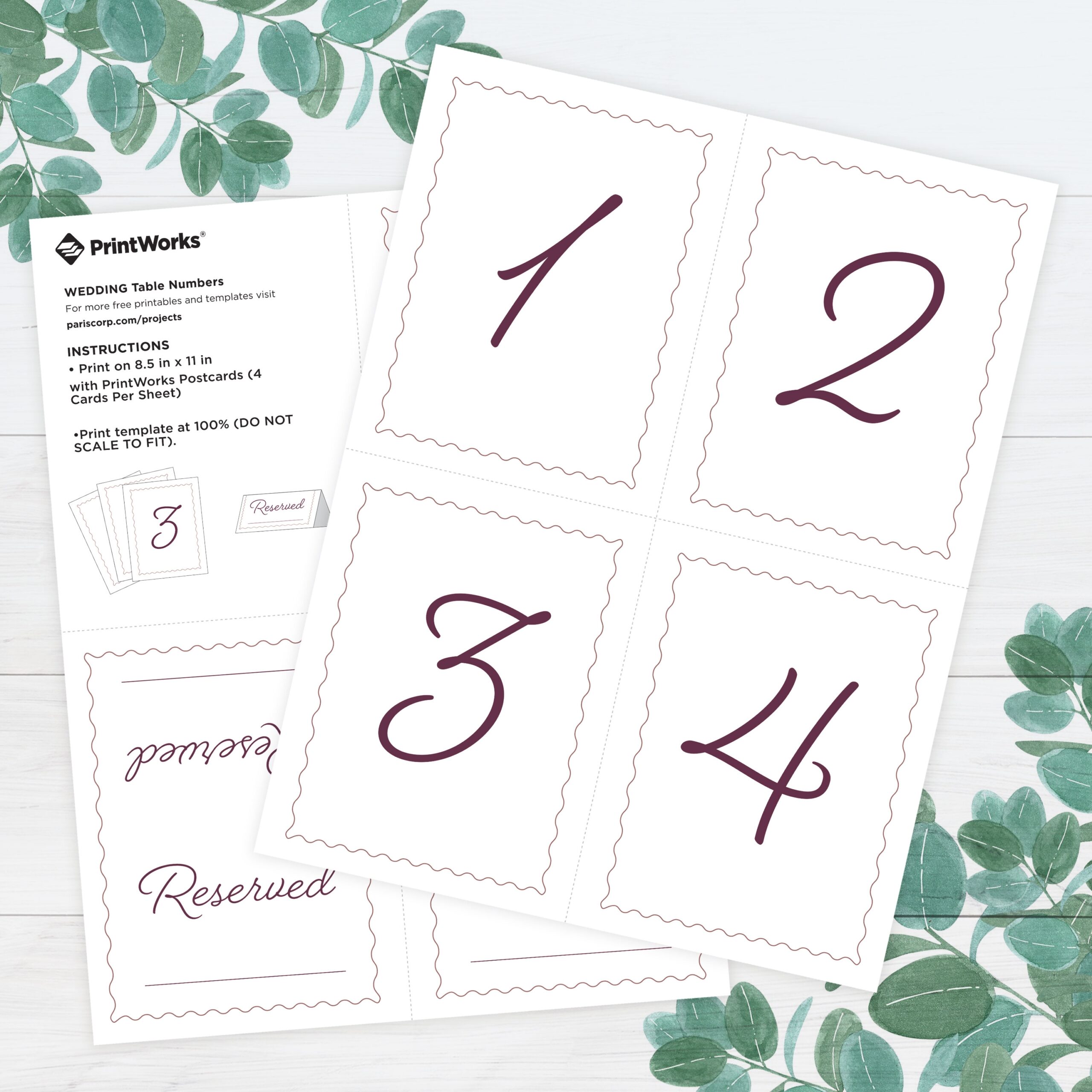 Wedding Table Number Free Printable From PrintWorks Wedding Table Number Free Printable From PrintWorks