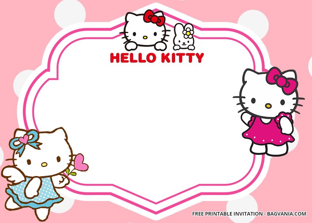 Border Hello Kitty Name Tag Template Printable