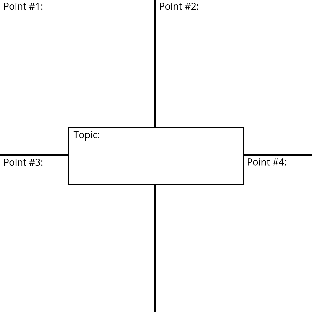 Printable 4 Square Writing Template