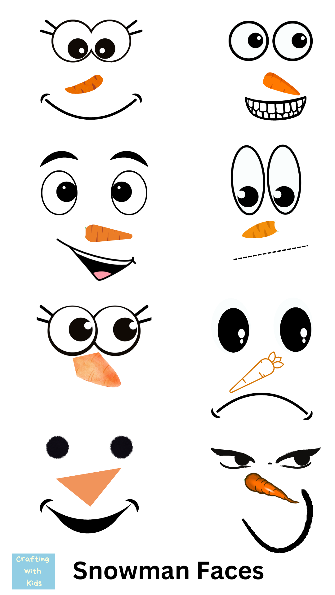 Printable Snowman Face Template