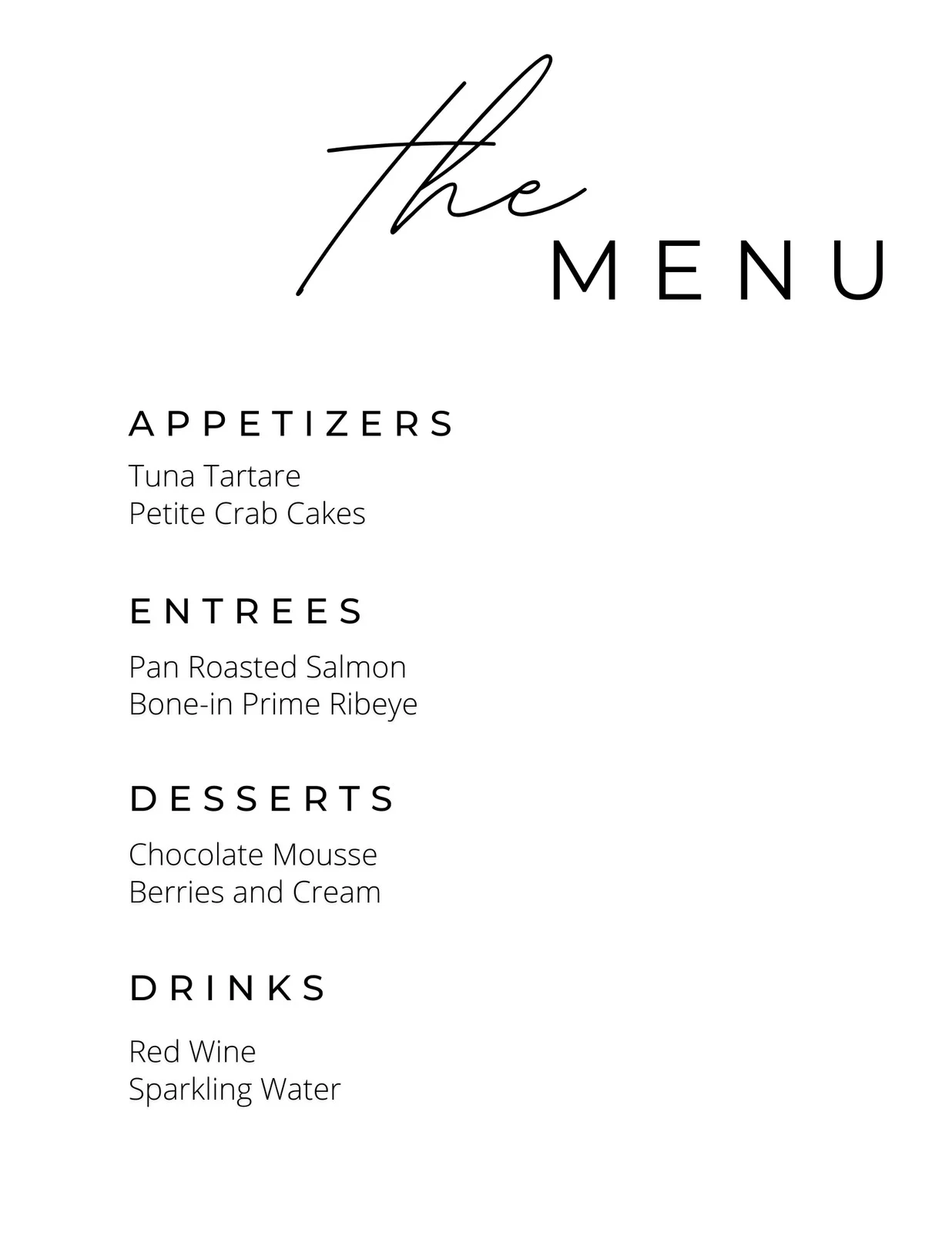 Free Printable Menu Templates Free Printable Menu Templates