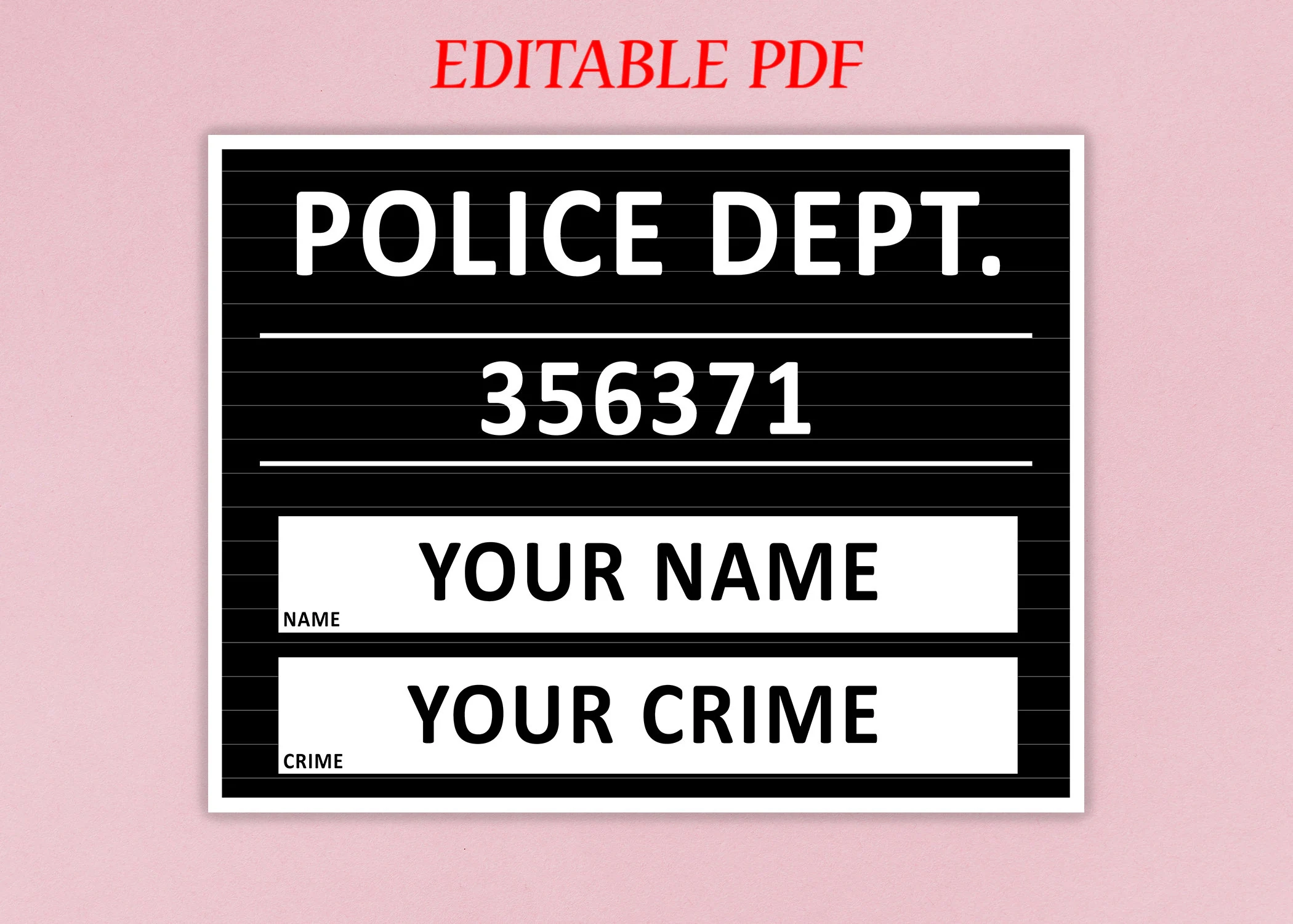 Inmate Printable Jail Sign Template Inmate Printable Jail Sign Template