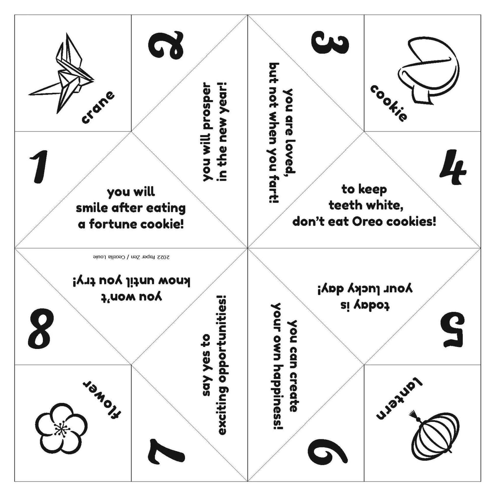 Printable Fortune Teller Template Printable Fortune Teller Template