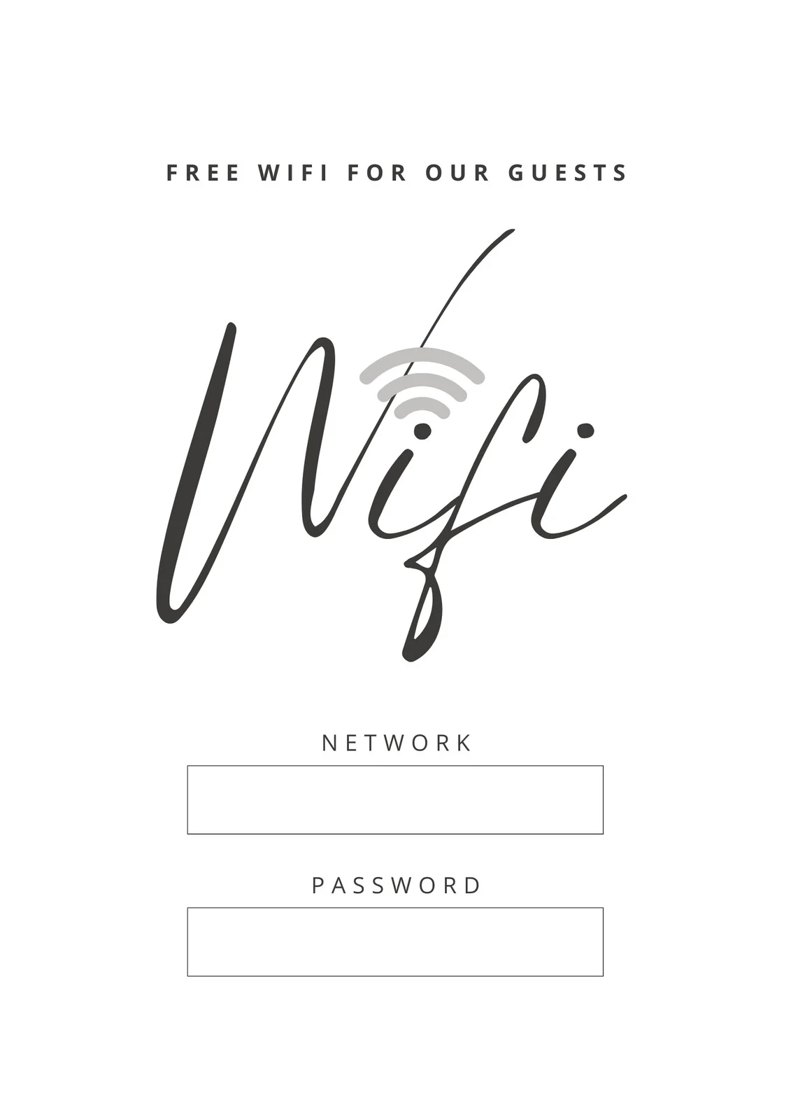 Printable Wifi Password Sign Template Printable Wifi Password Sign Template