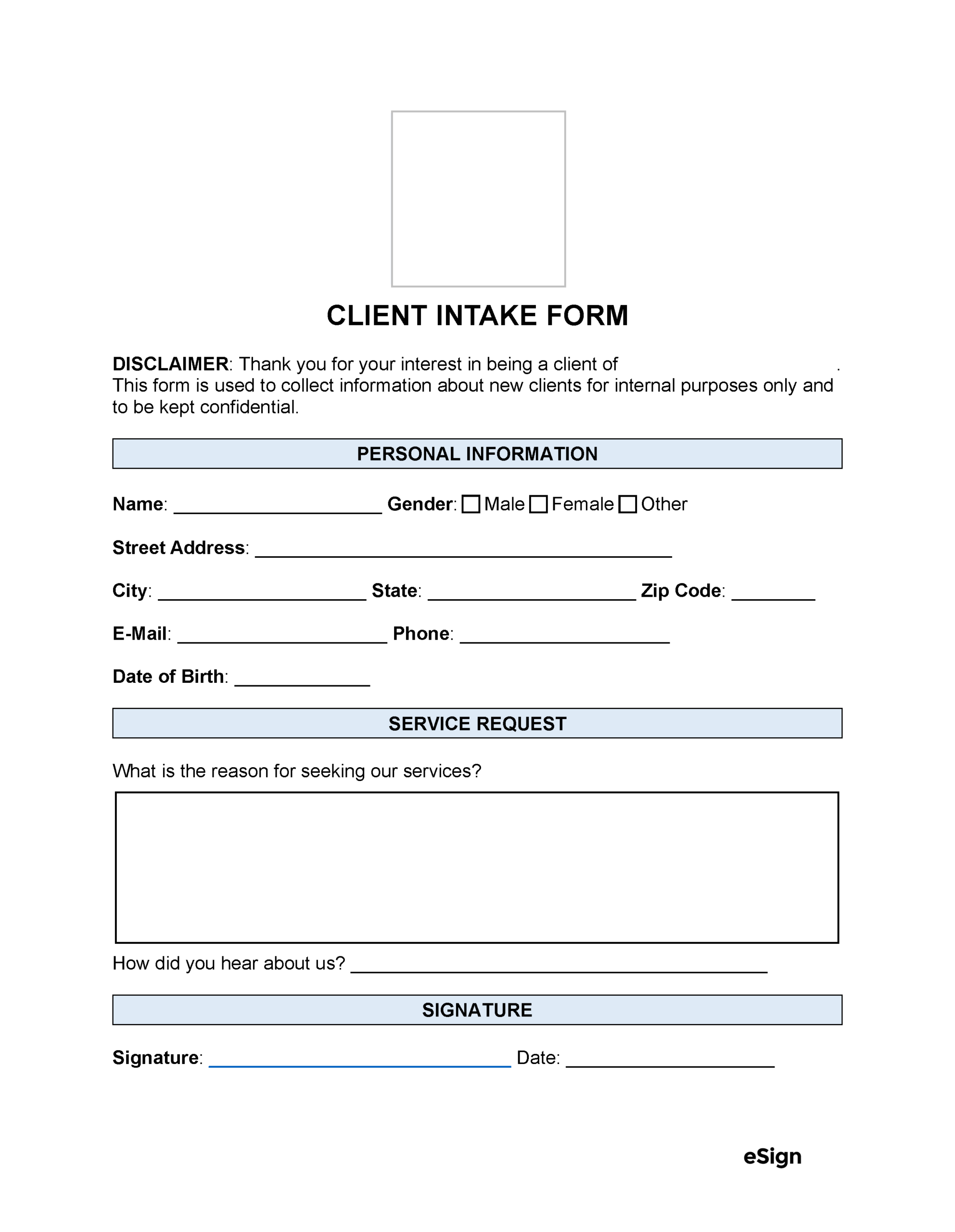 Free Client Intake Forms 35 PDF Word Free Client Intake Forms 35 PDF Word