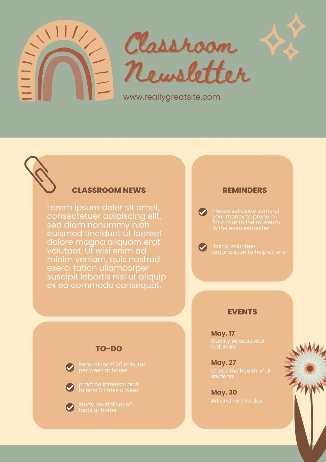 Printable Newsletter Template