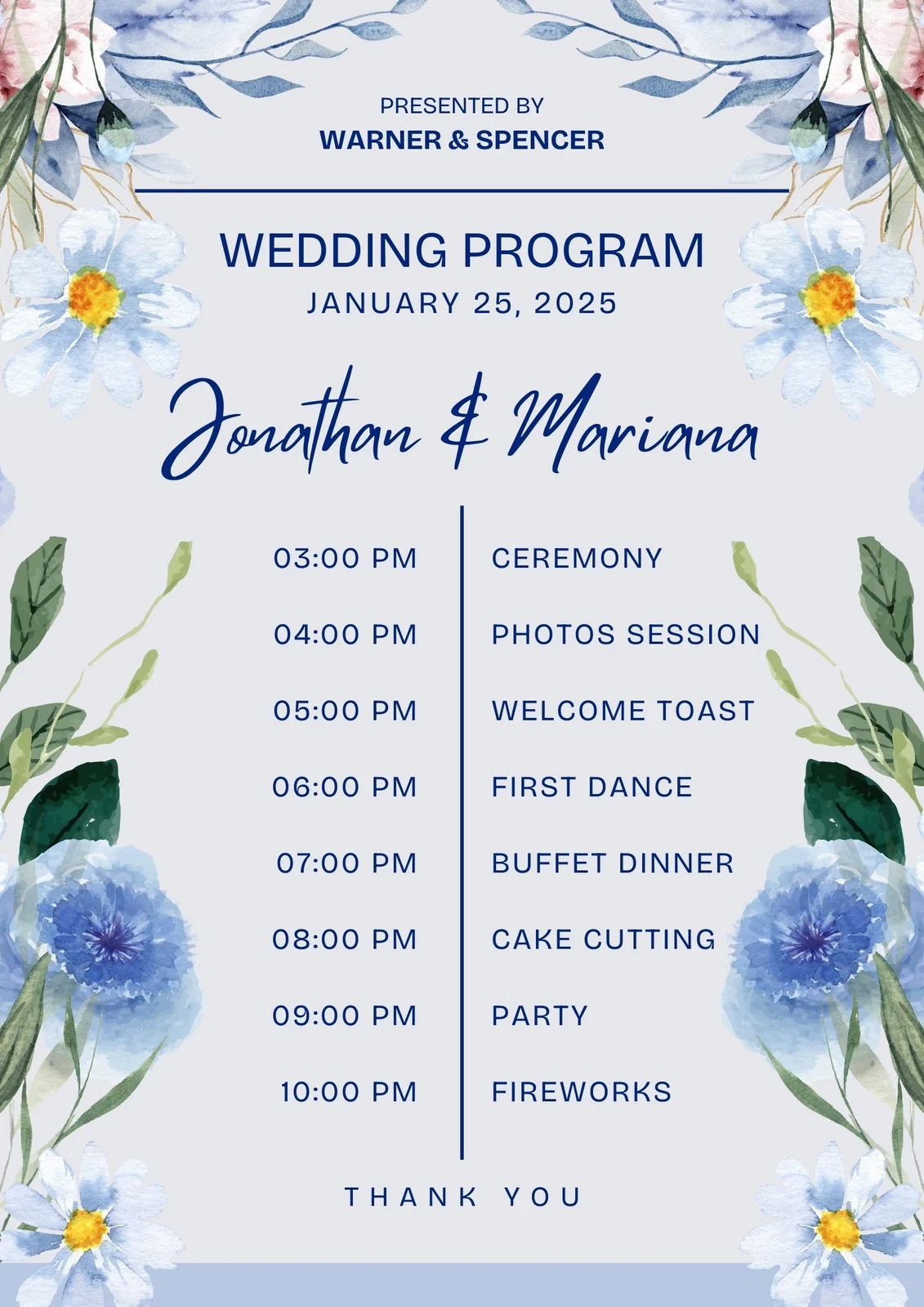 Wedding Program Printable Template Wedding Program Printable Template