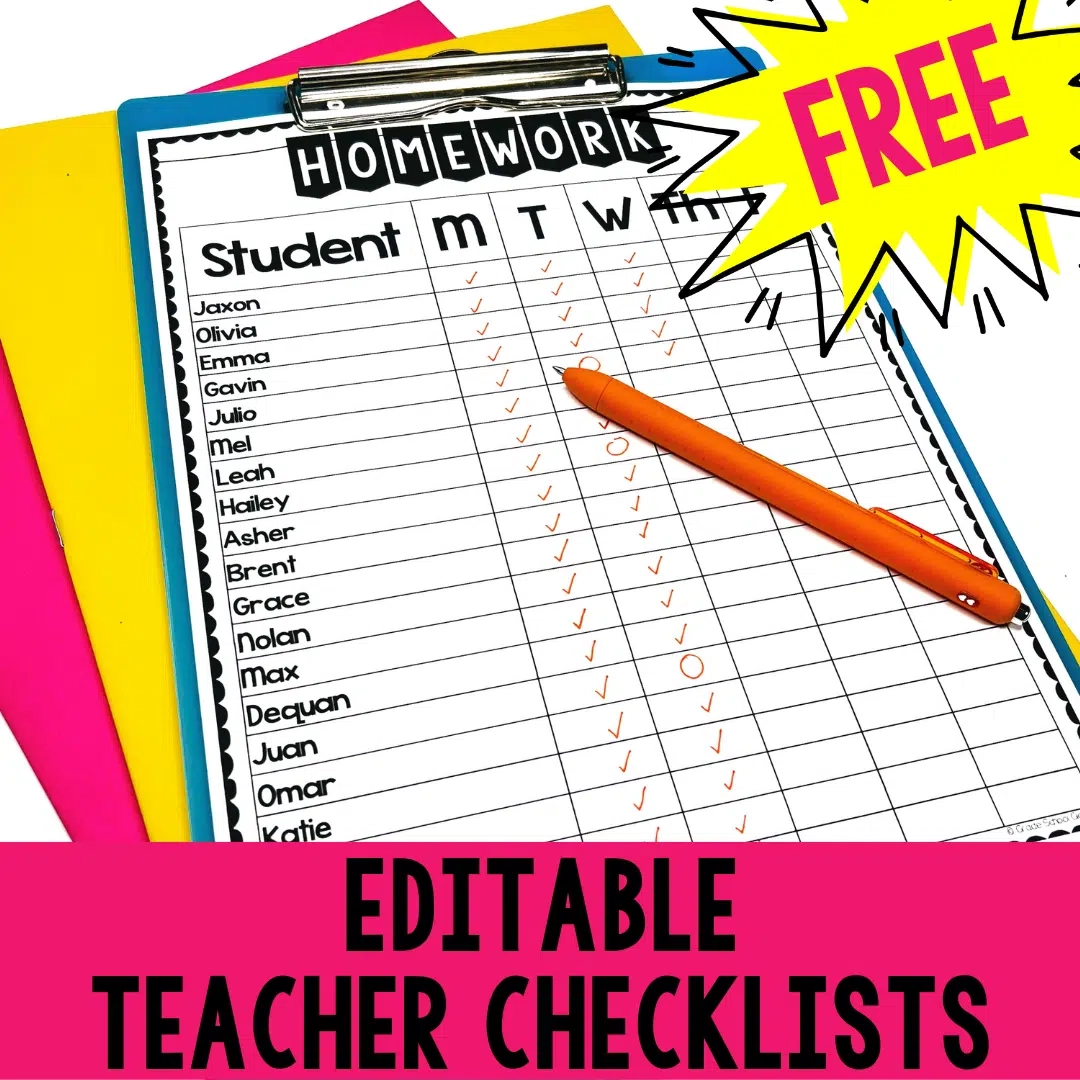 Free Printable Teacher Checklist Template