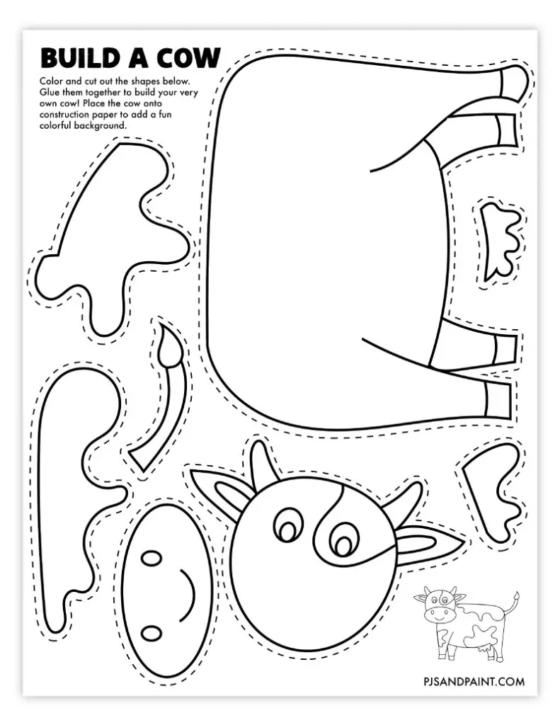 Free Printable Build A Cow Craft Pjs And Paint Free Printable Build A Cow Craft Pjs And Paint