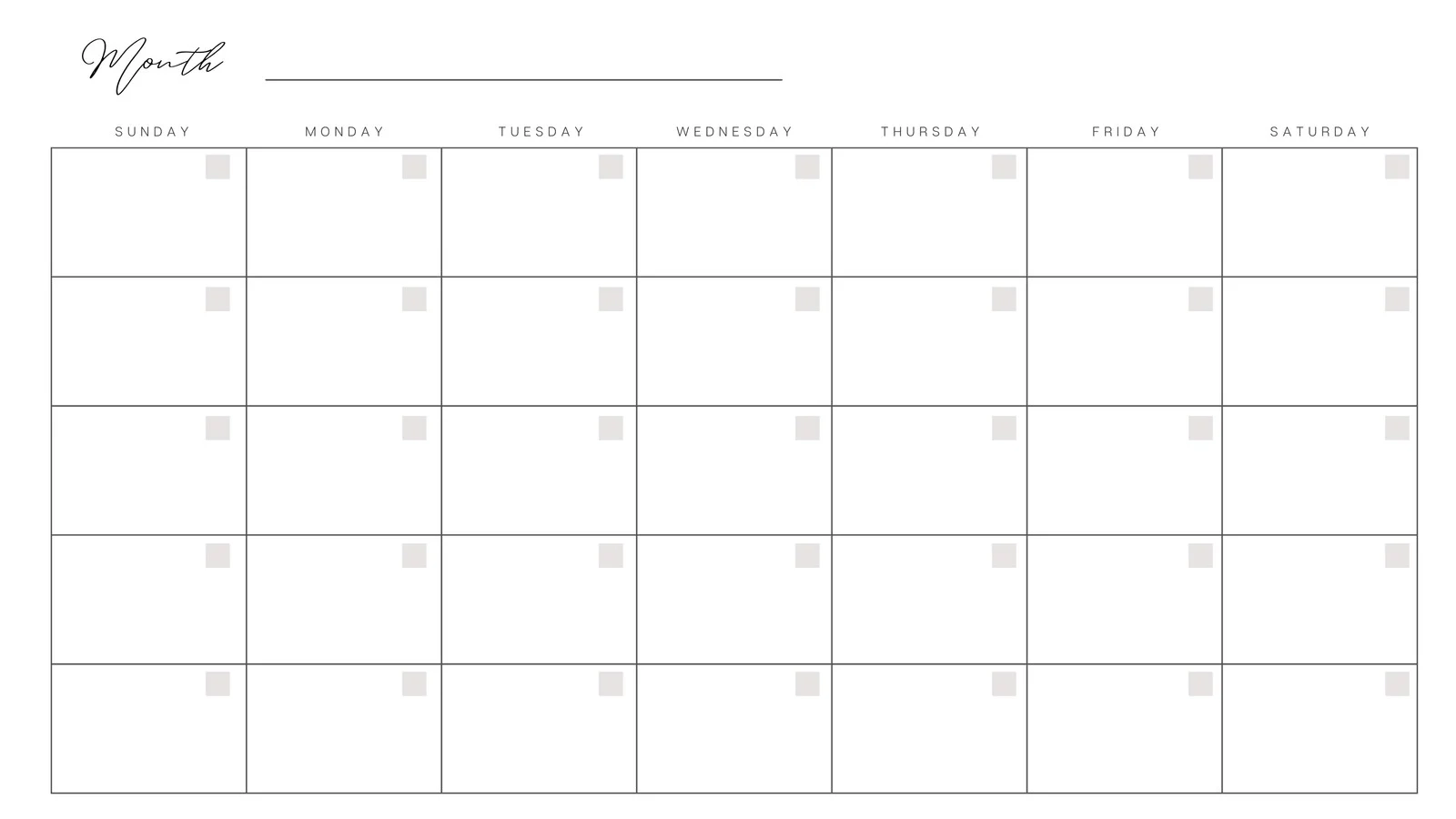 Printable Monthly Schedule Template