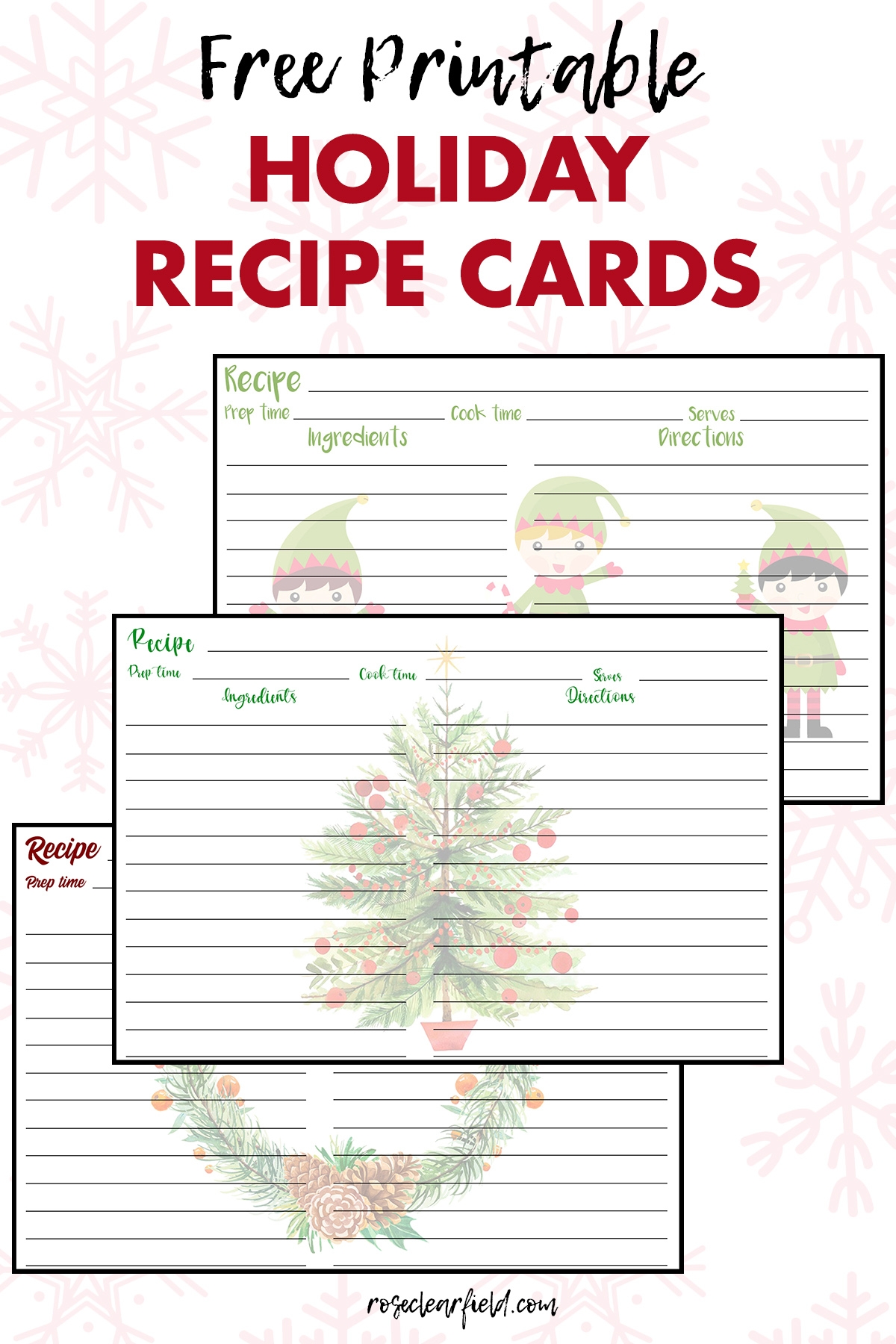 Printable Holiday Recipe Card Templates