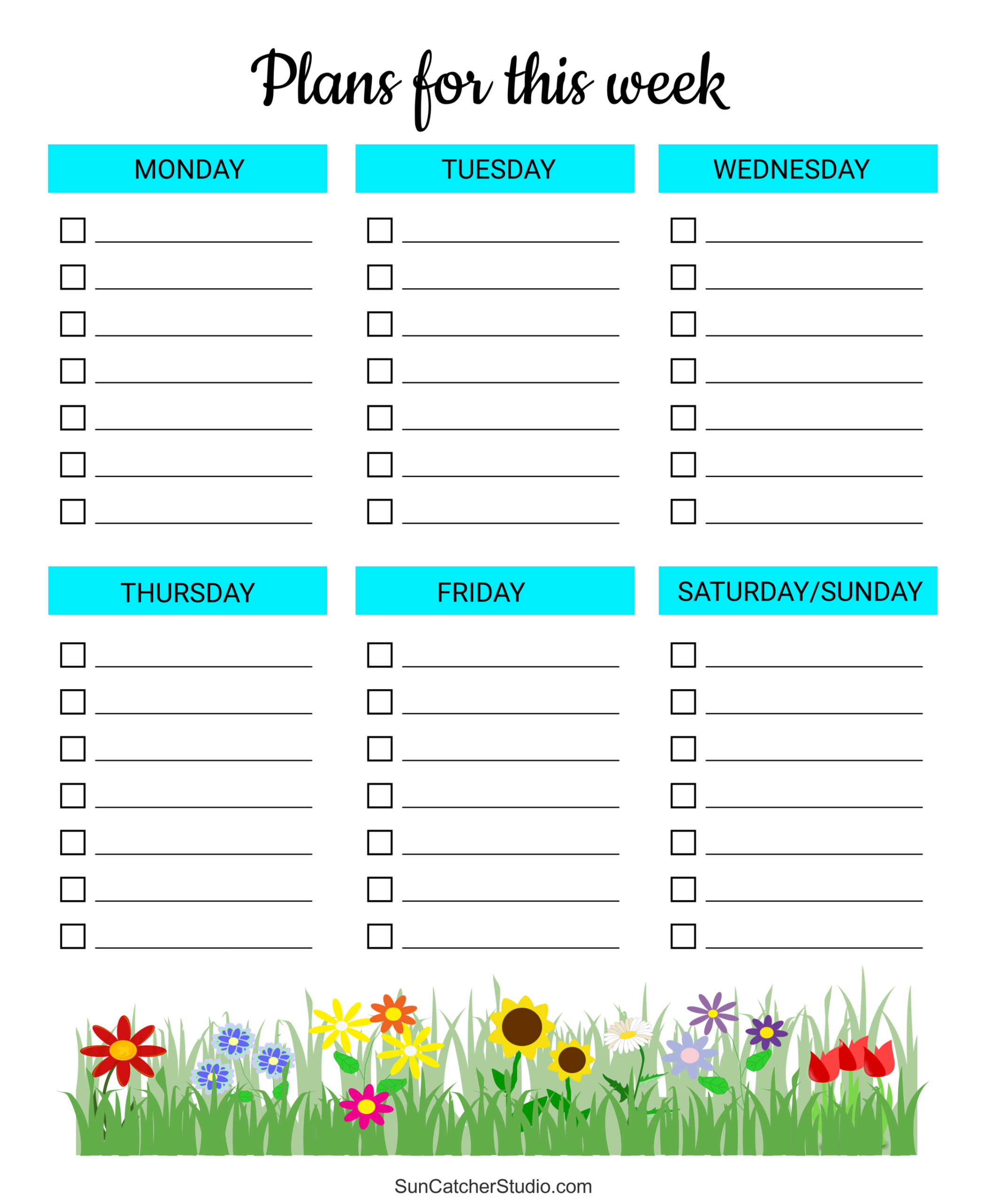 Free Printable Weekly Planner Template