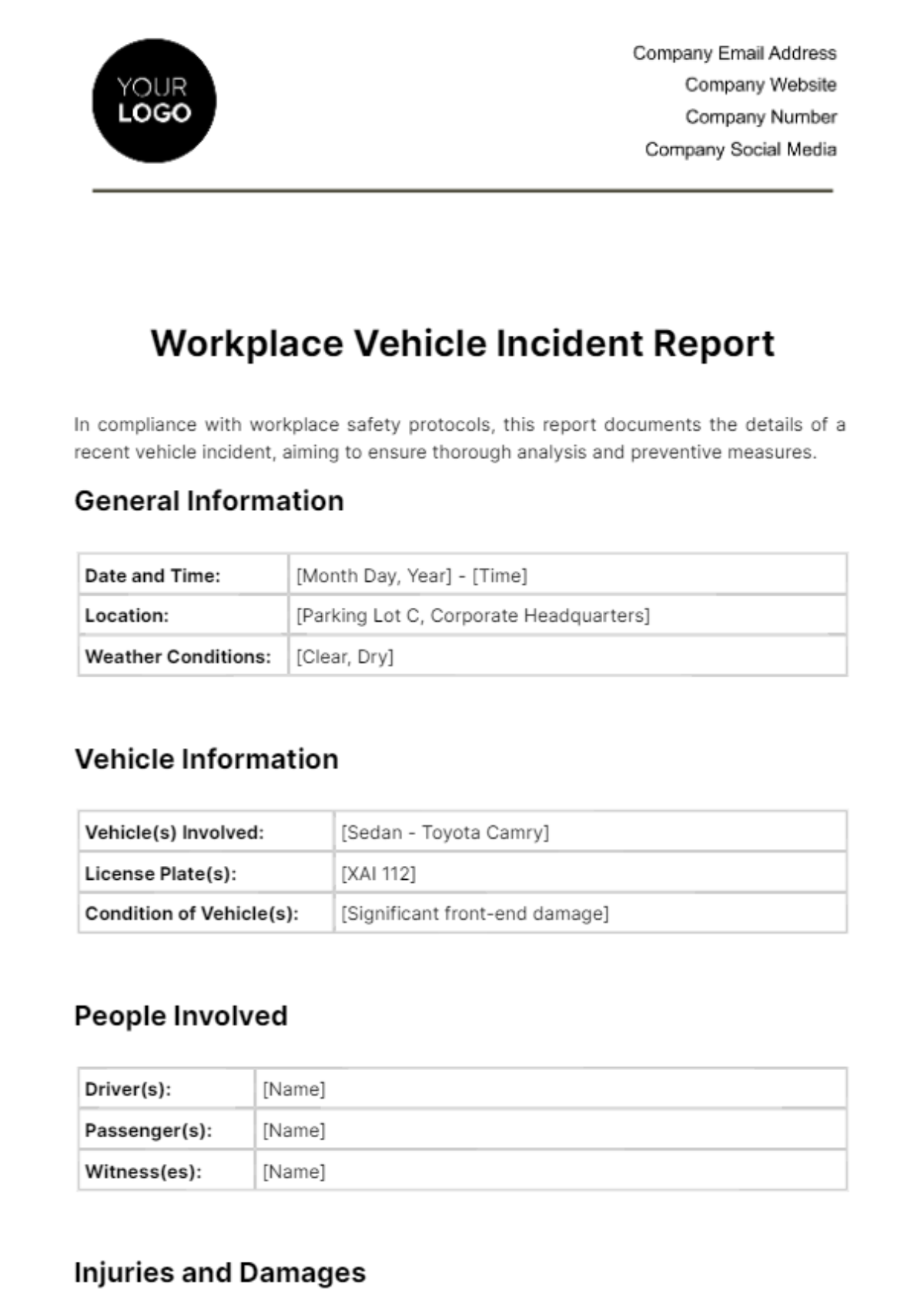 Printable Vehicle Accident Report Form Template Printable Vehicle Accident Report Form Template