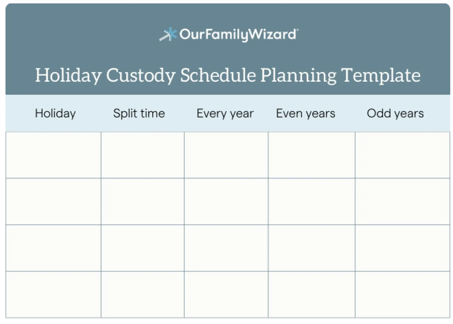 Printable Custody Schedule Template
