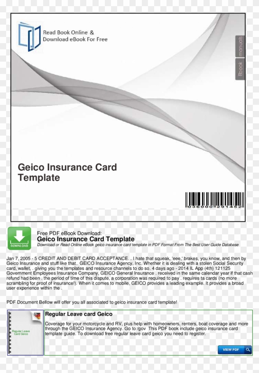 Large Size Of Geico Insurance Card Template Software Fillable 