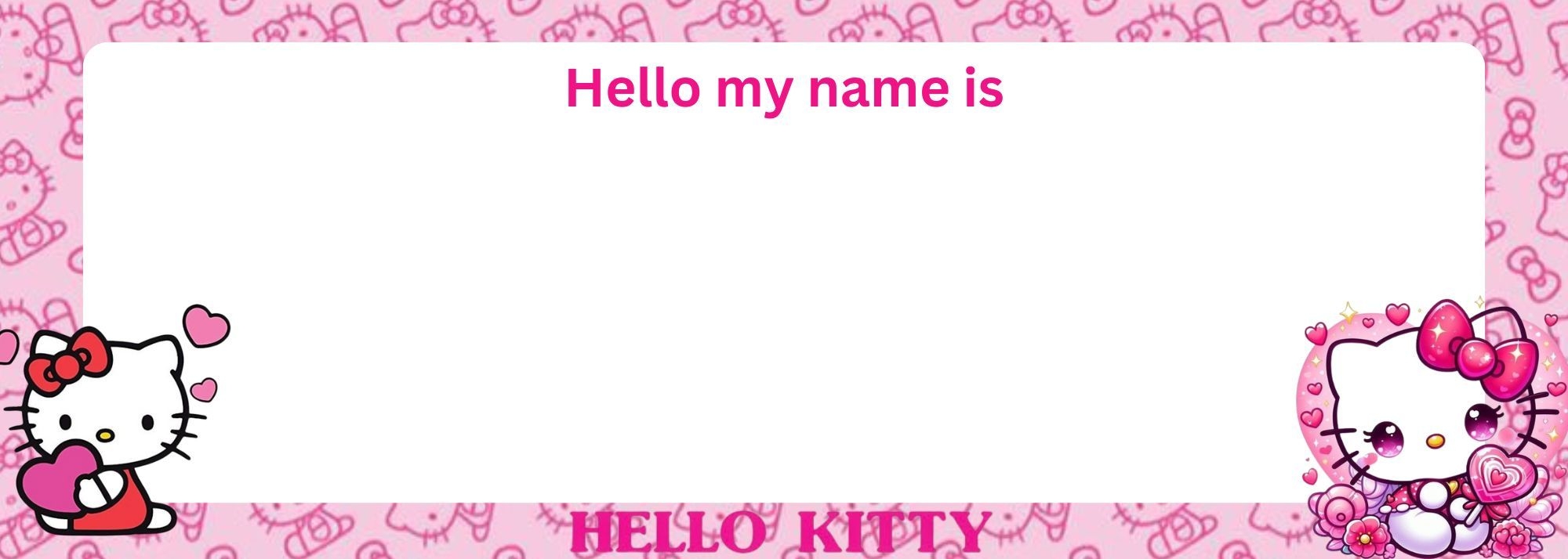 Border Hello Kitty Name Tag Template Printable Border Hello Kitty Name Tag Template Printable