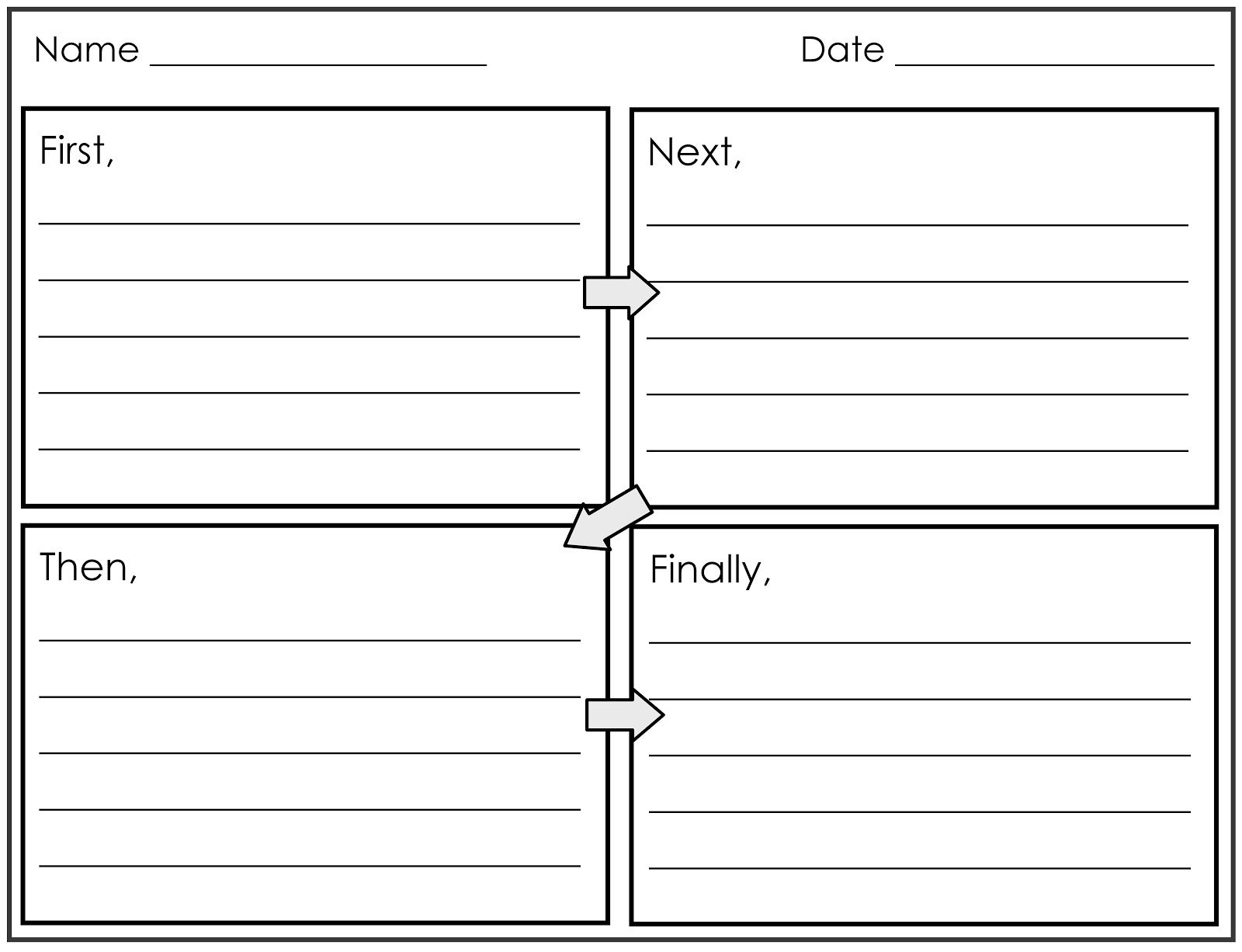 Printable 4 Square Writing Template